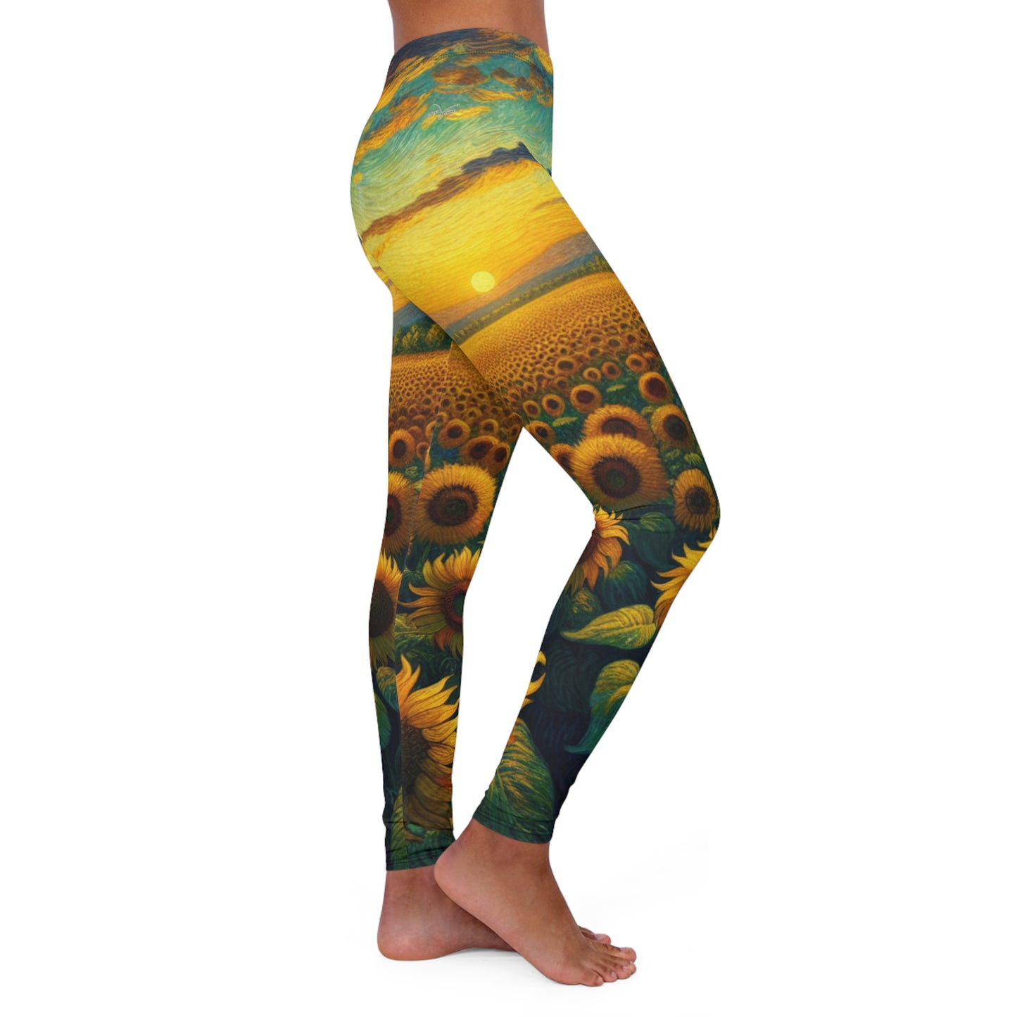 Sunset Sonata Sunflower Field - Leggings