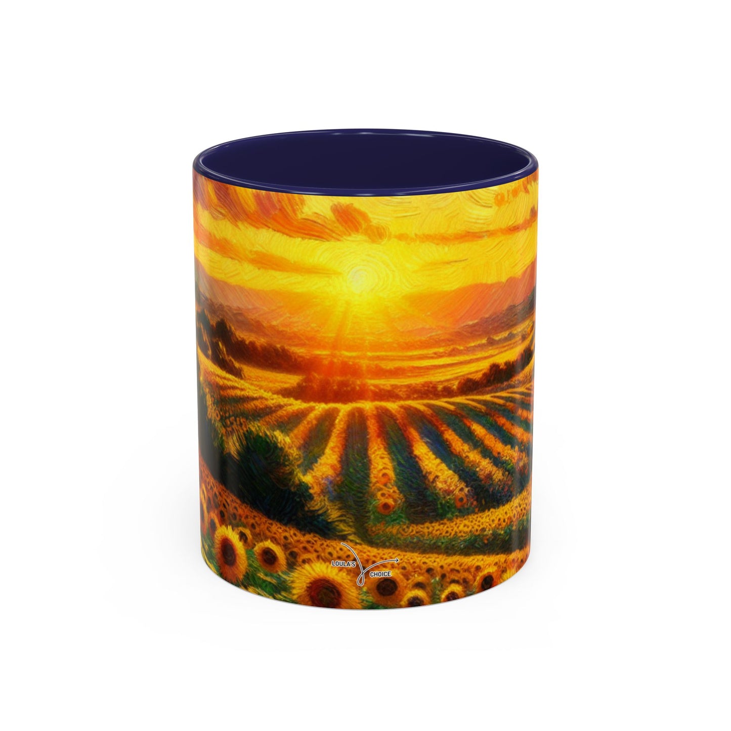 Sunset Whirls over Sunflower Fields - Mugs