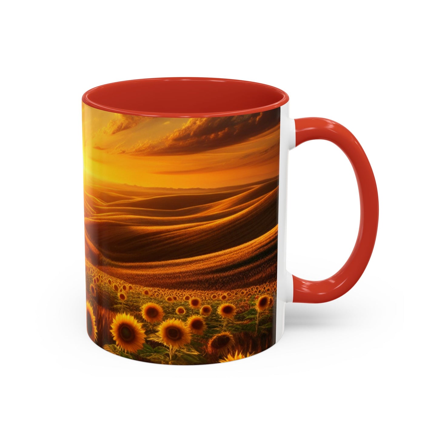 Sunset Serenade in Sunflower Valleys - Mugs