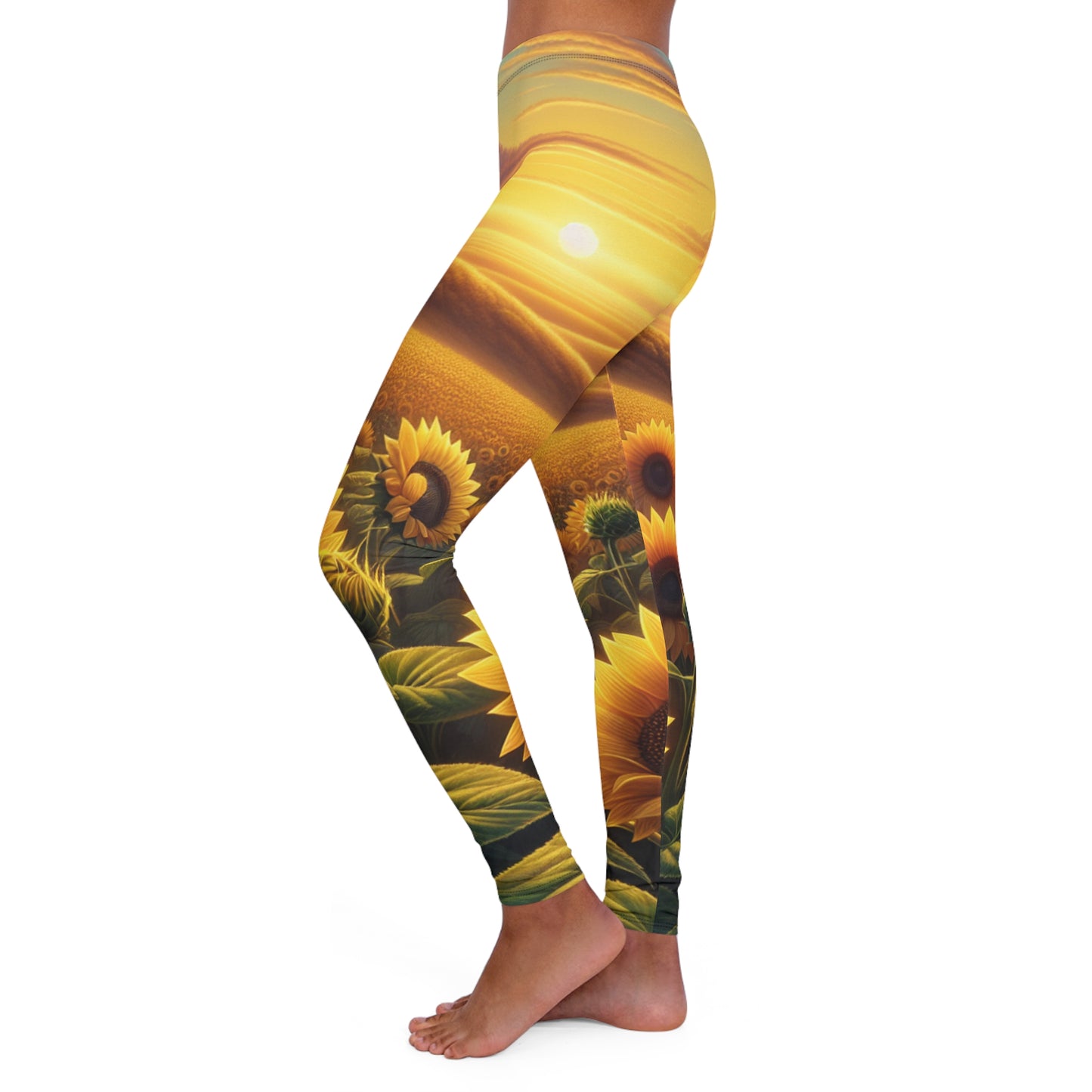 Amber Radiance Sunflower Fields - Leggings