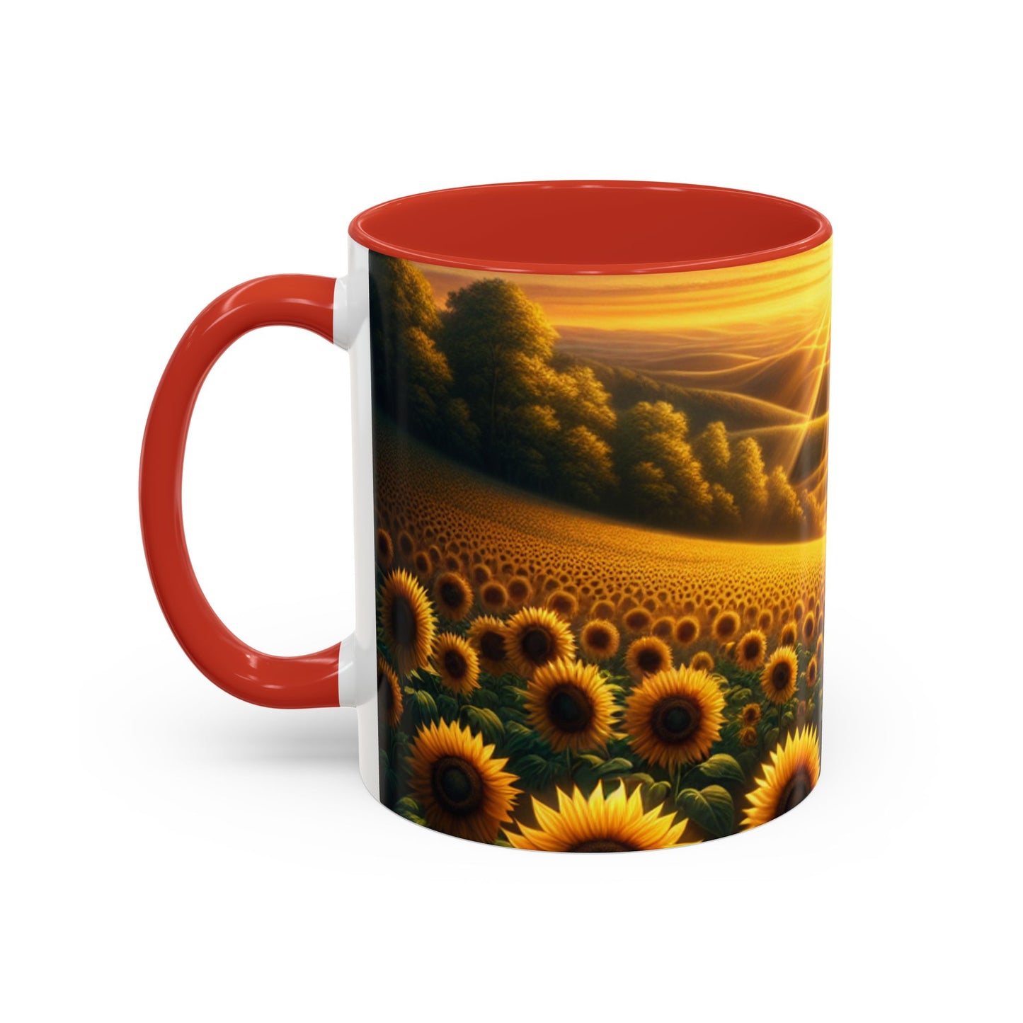 Amber Radiance Sunflower Seascape - Mugs