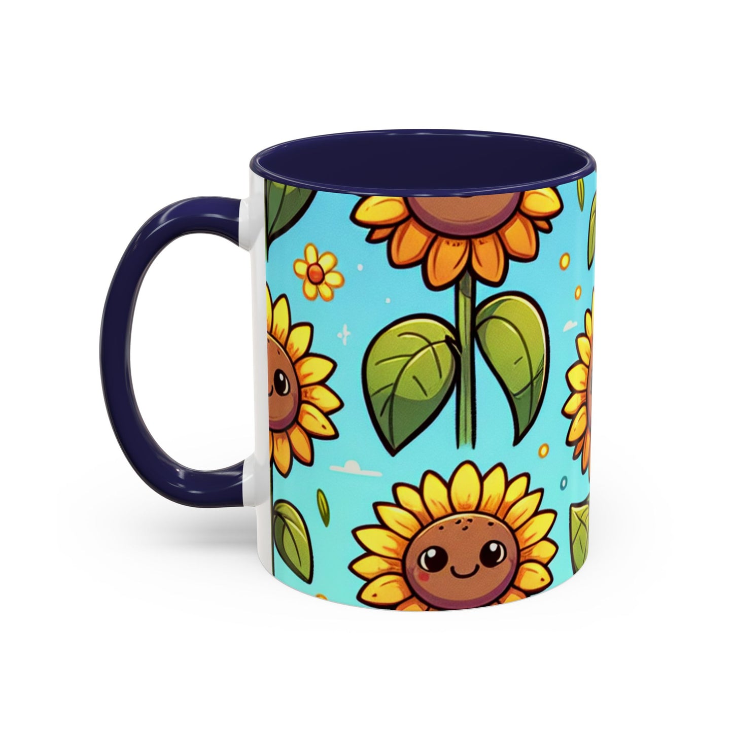 Cheerful Sunflower Smiles Pattern - Mugs