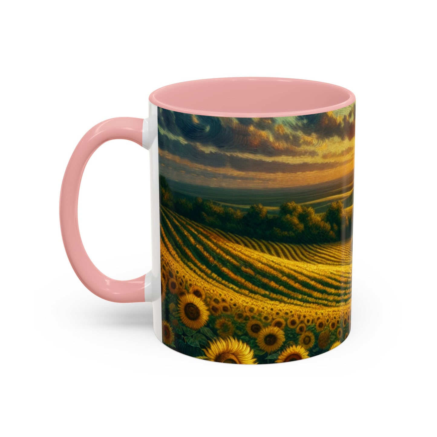 Sunset Serenade in Sunflower Fields - Mugs