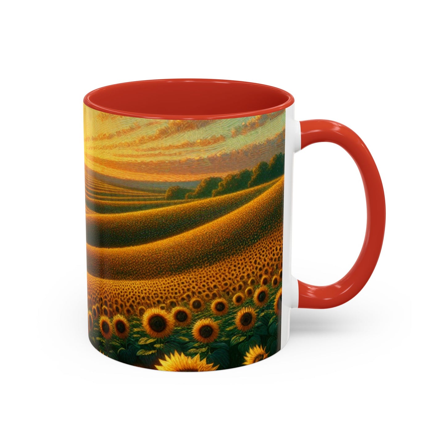 Sunset Harmony Sunflower Fields - Mugs