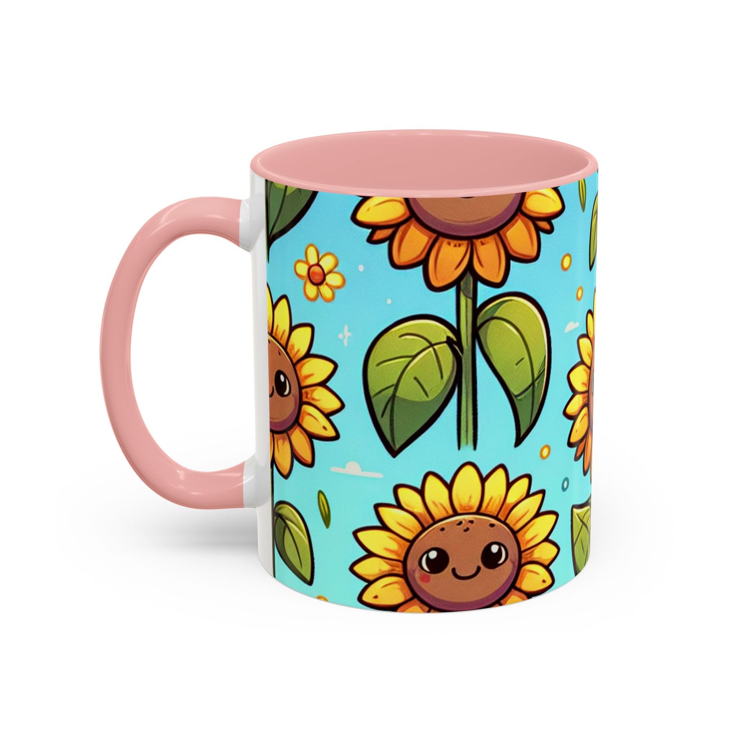 Cheerful Sunflower Smiles Pattern - Mugs
