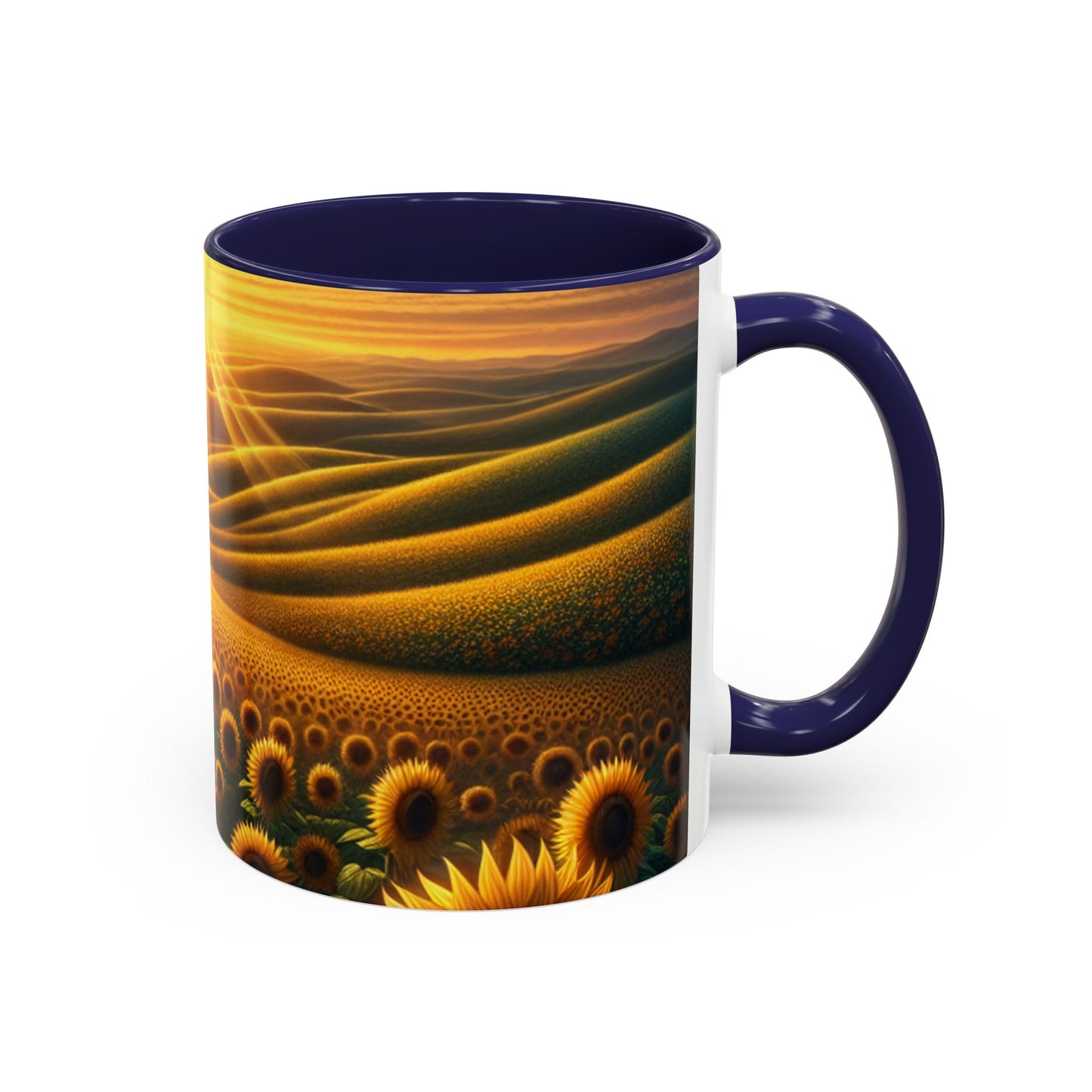 Amber Radiance Sunflower Seascape - Mugs