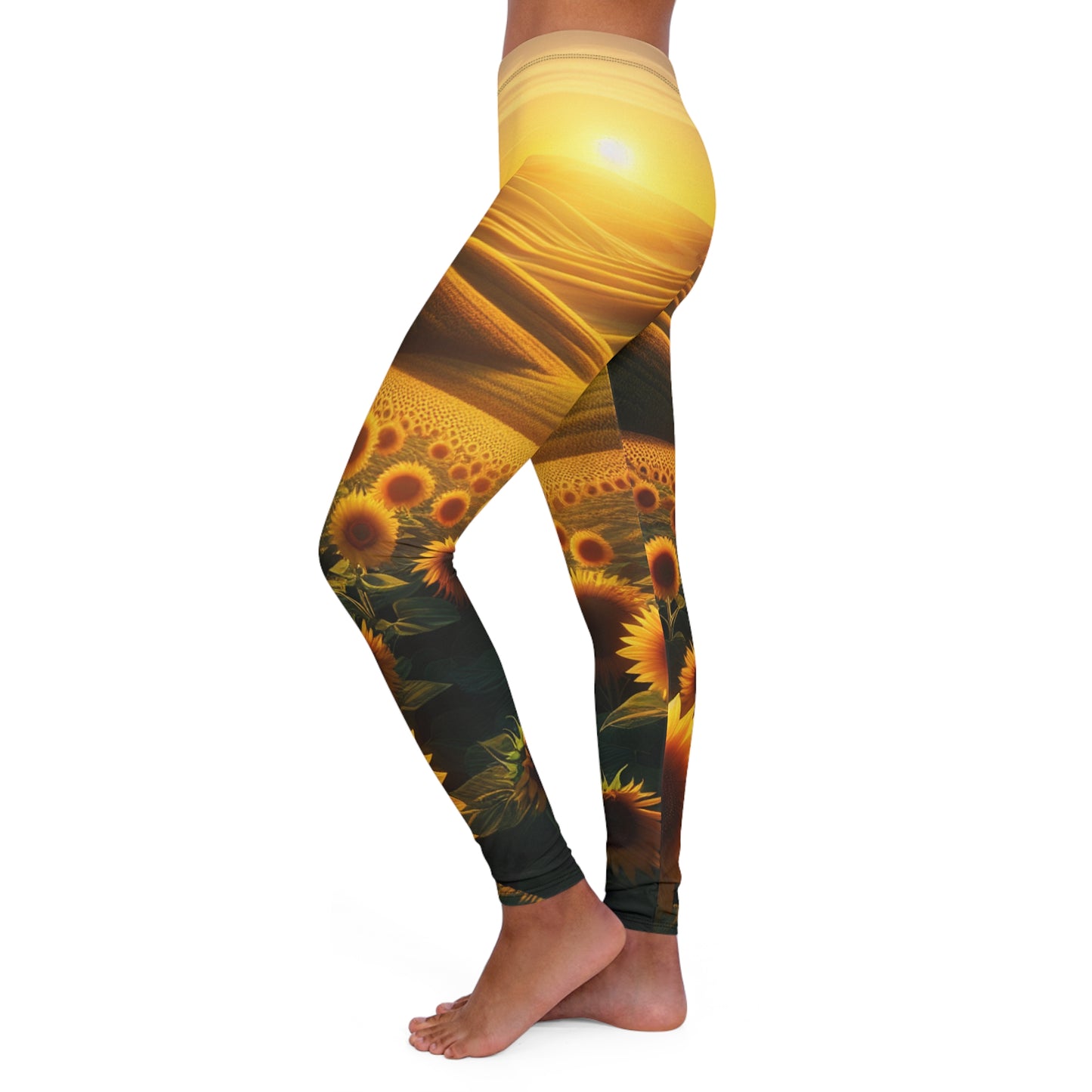 Sunset Serenity in Sunflower Valleys - Leggings