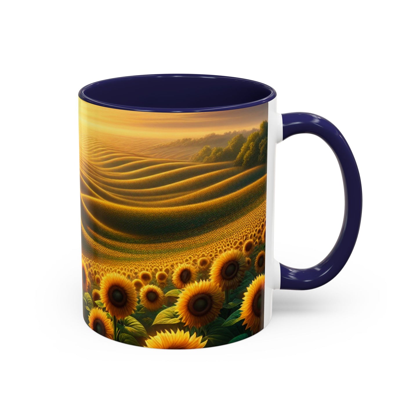 Golden Sunrise in the Sunflower Valleys - Mugs