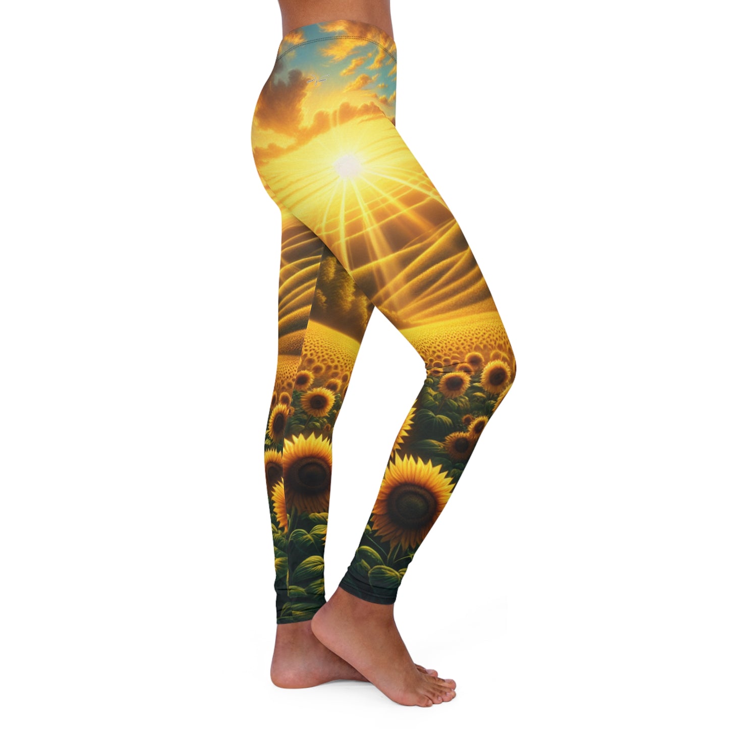 Amber Radiance Sunflower Seascape - Leggings