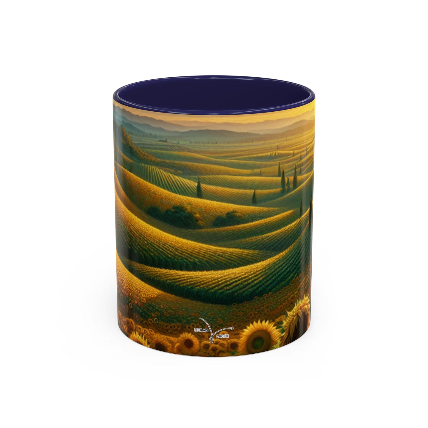 Golden Sunflower Fields at Dusk - Mugs