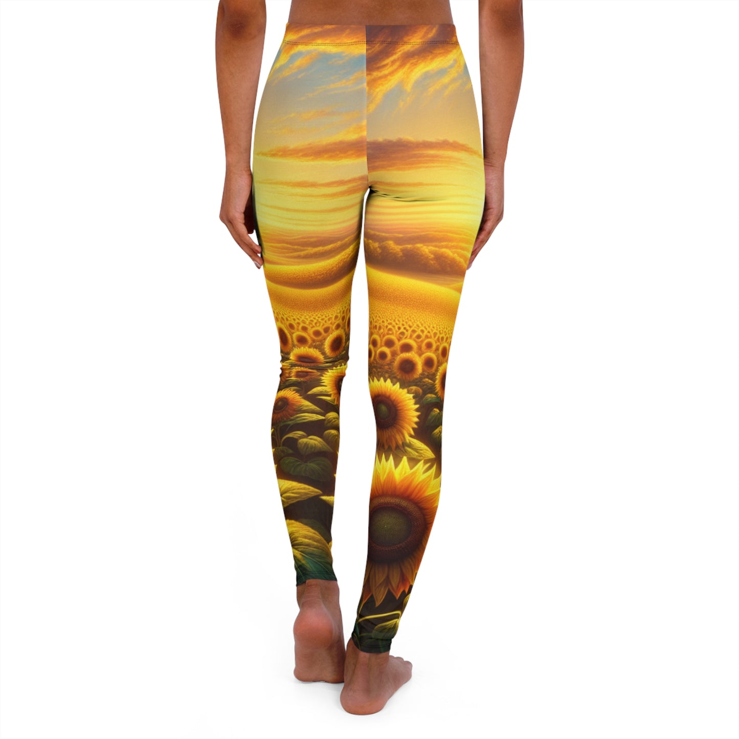 Sunset Serenade Sunflower Tapestry - Leggings