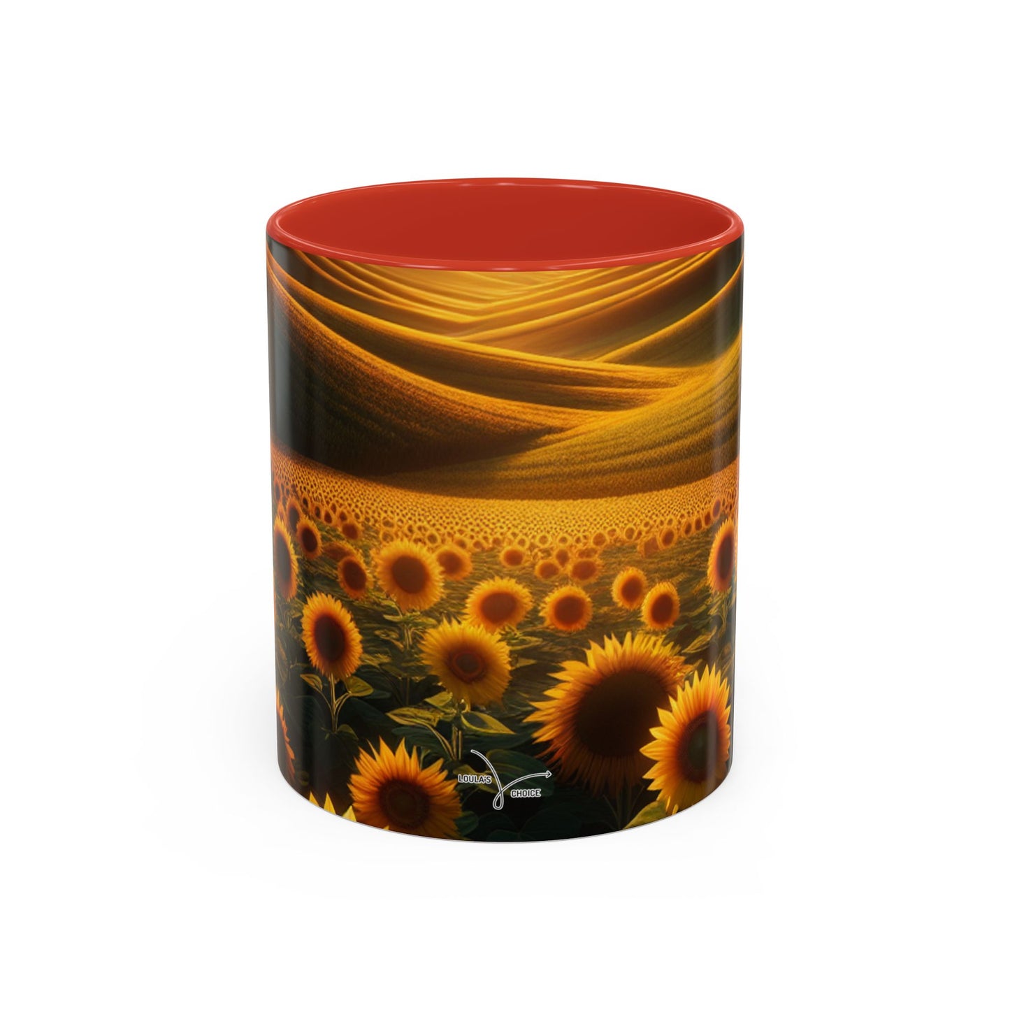 Sunset Serenity in Sunflower Valleys - Mugs