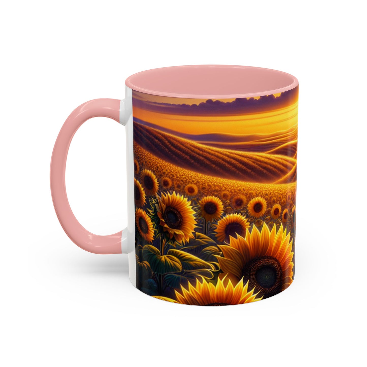 Golden Radiance Sunflower Fields - Mugs