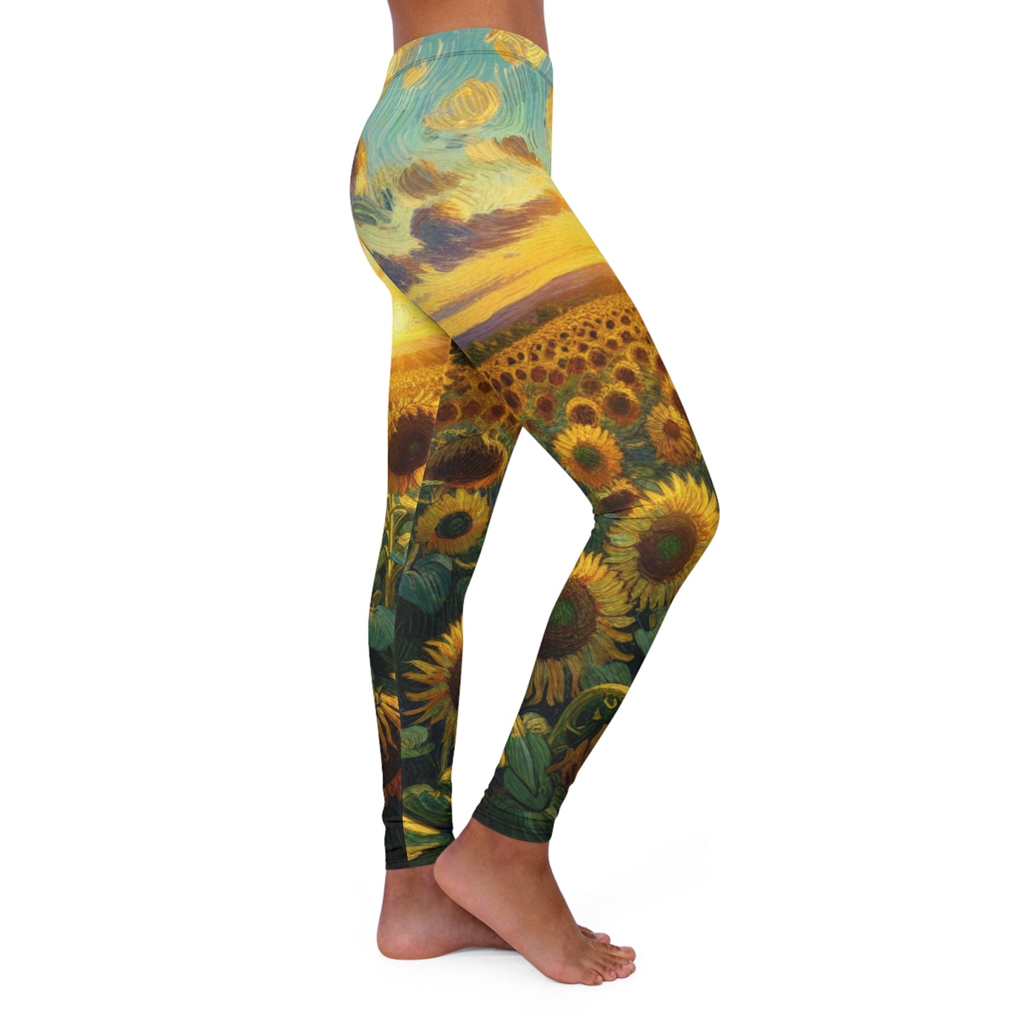 Sunflower Serenade at Dusk - Leggings