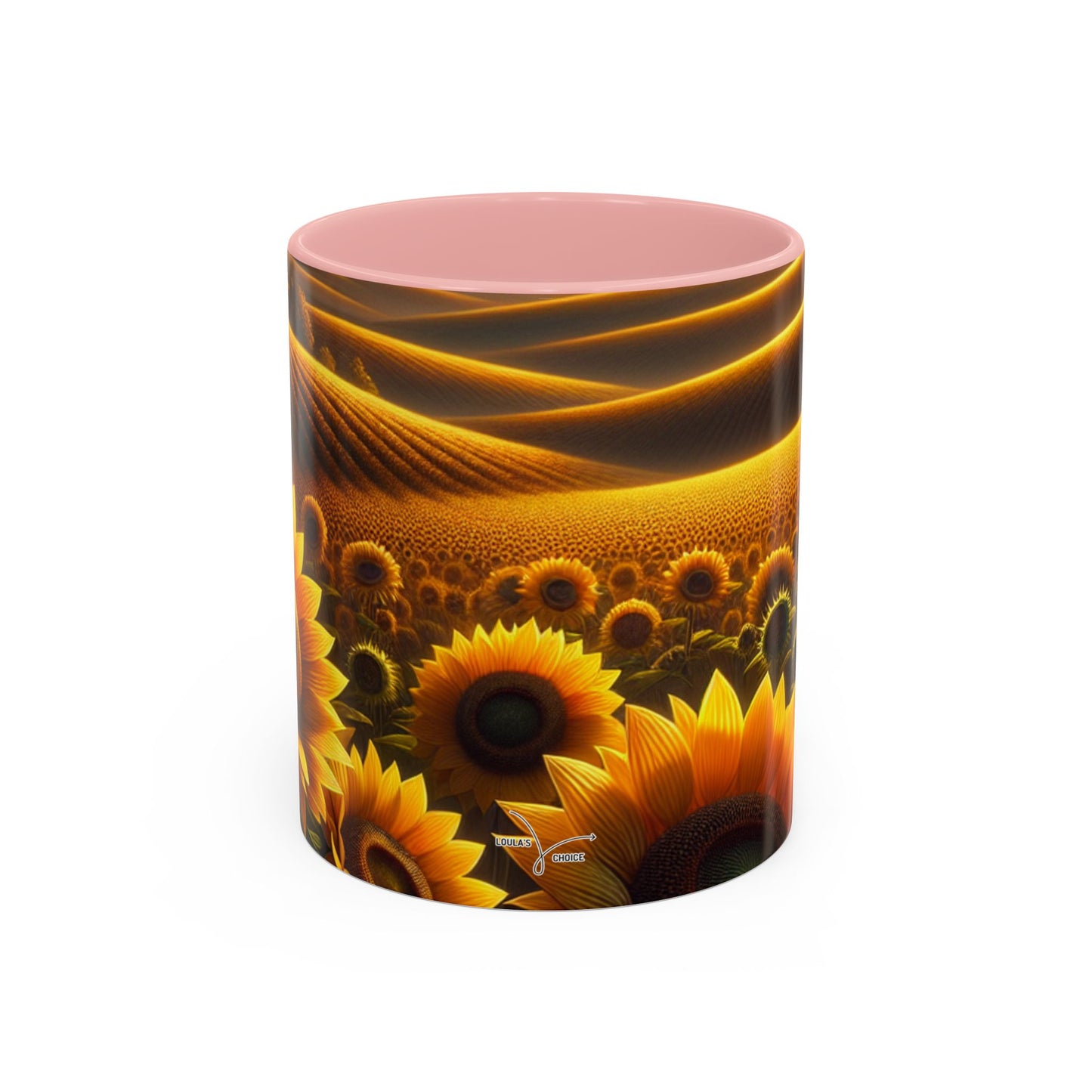 Golden Sunrise Sunflower Fields - Mugs
