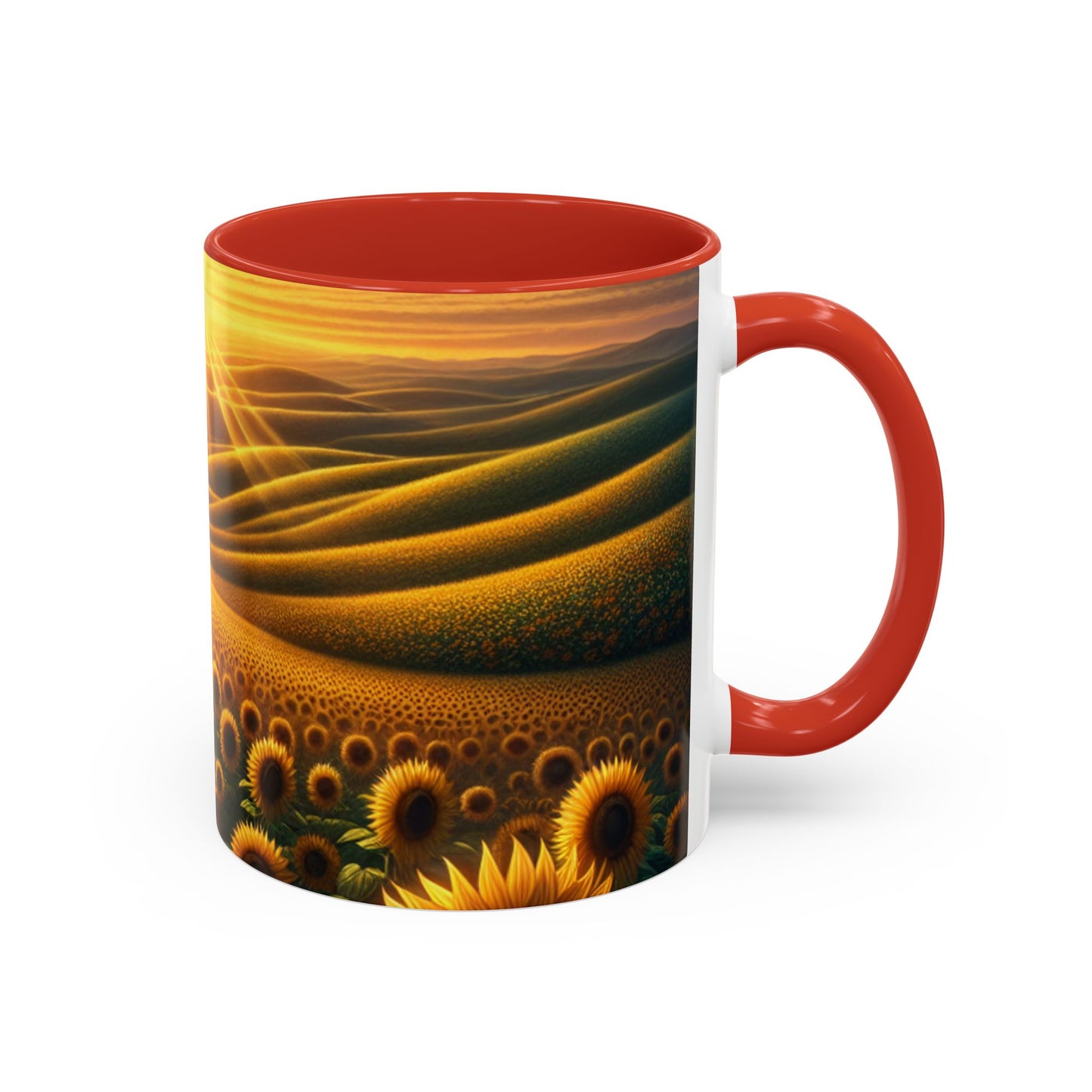 Amber Radiance Sunflower Seascape - Mugs
