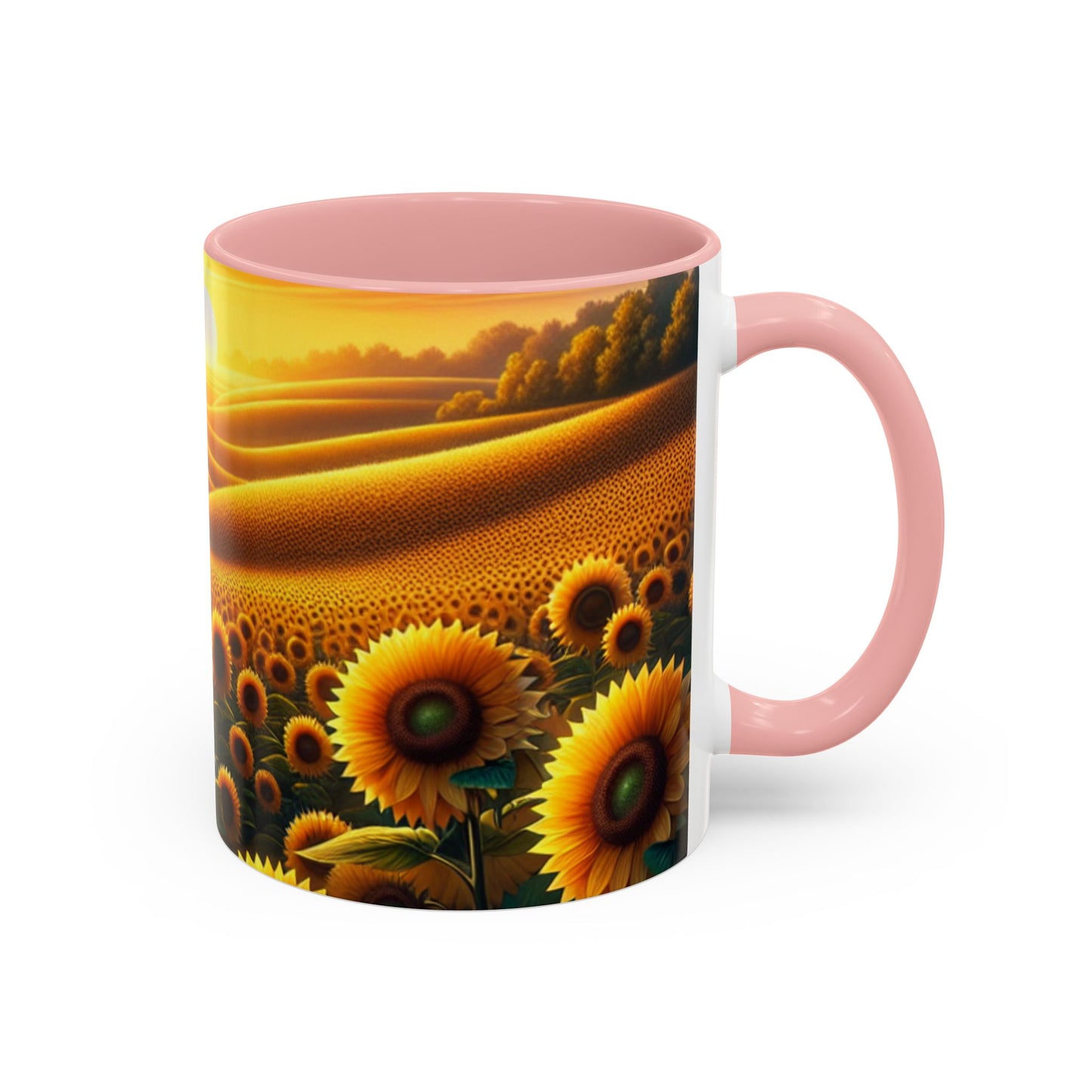 Golden Sunset Sunflower Fields - Mugs