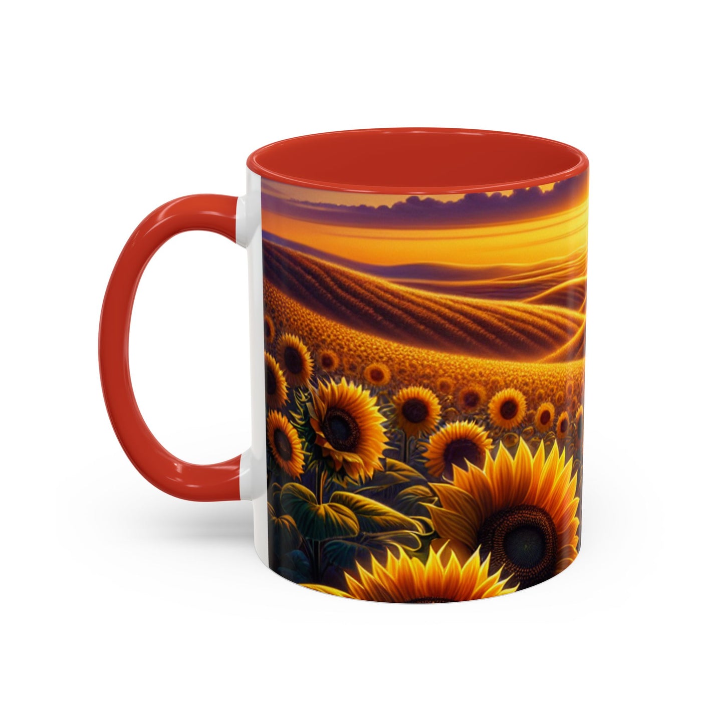Golden Radiance Sunflower Fields - Mugs