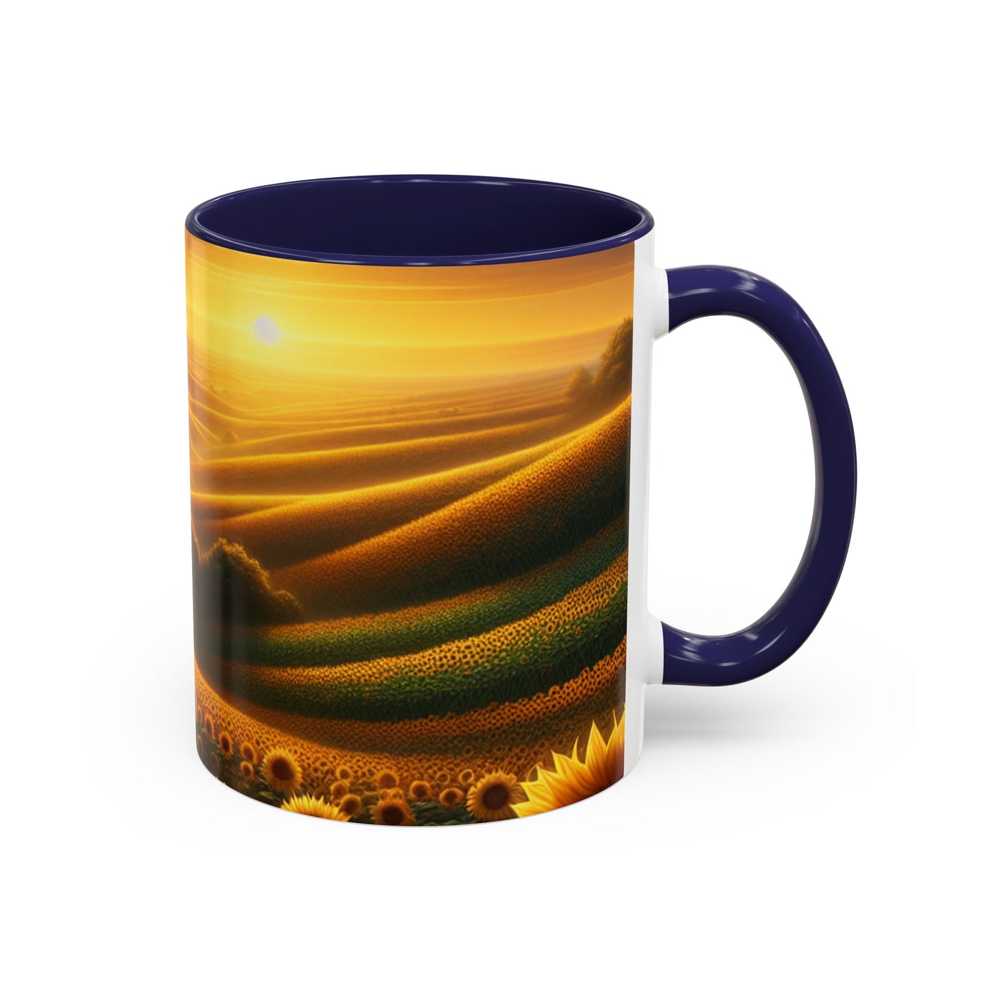 Golden Sunflower Fields at Dusk - Mugs