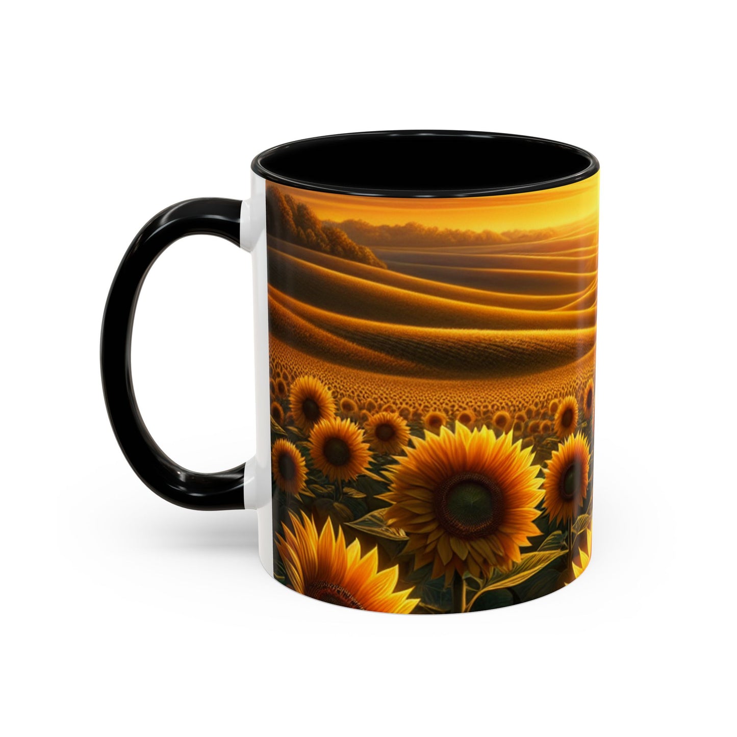 Amber Radiance Sunflower Fields - Mugs