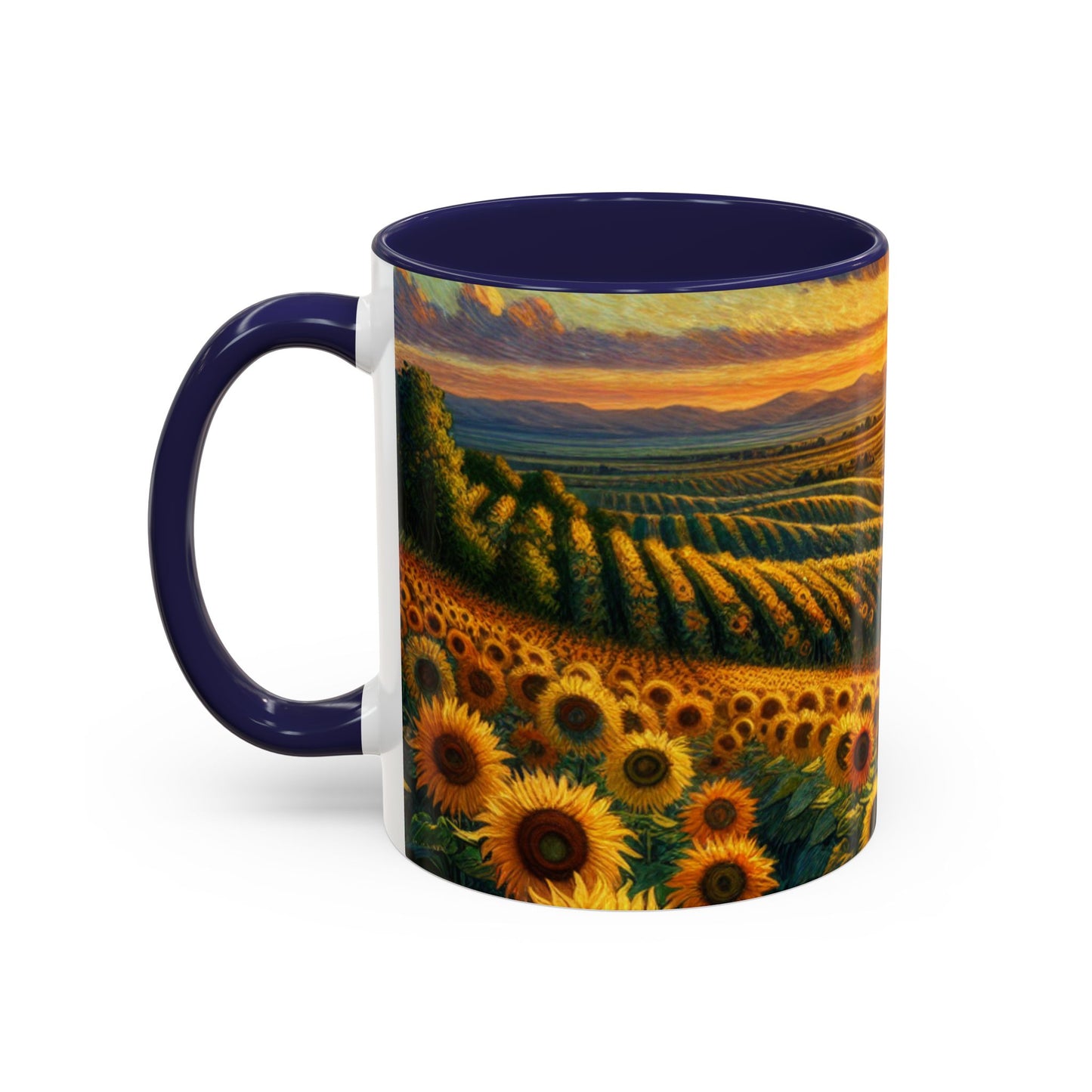 Sunset Serenade in Sunflower Valleys - Mugs