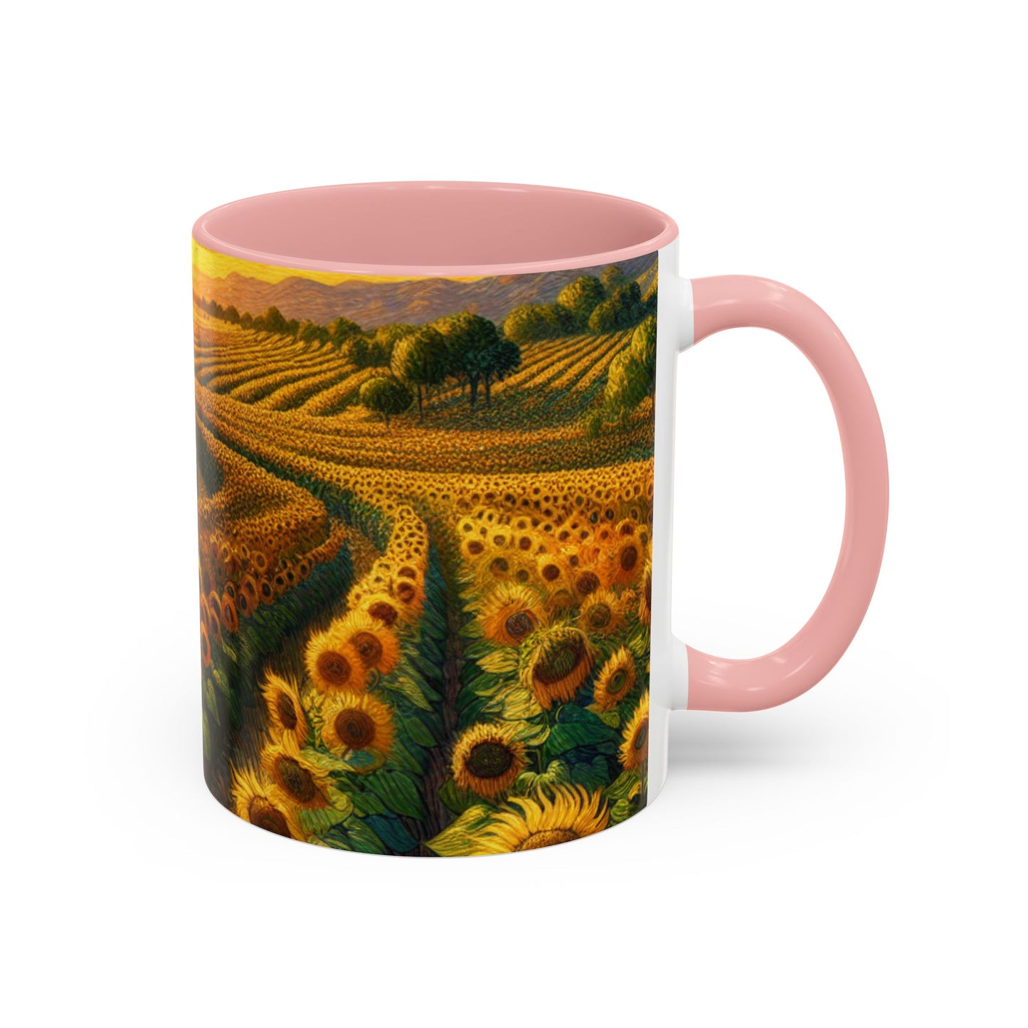 Sun-drenched Van Gogh-inspired Sunflower Spiral - Mugs