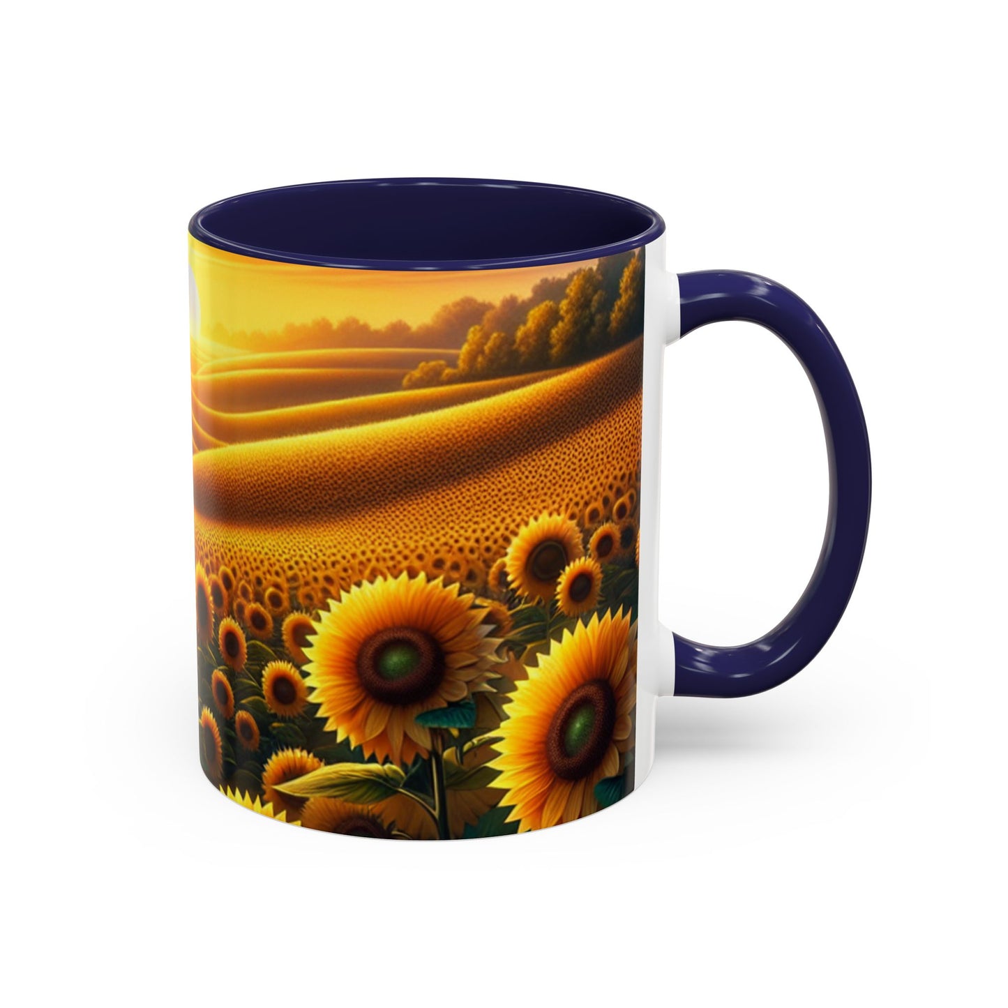 Golden Sunset Sunflower Fields - Mugs