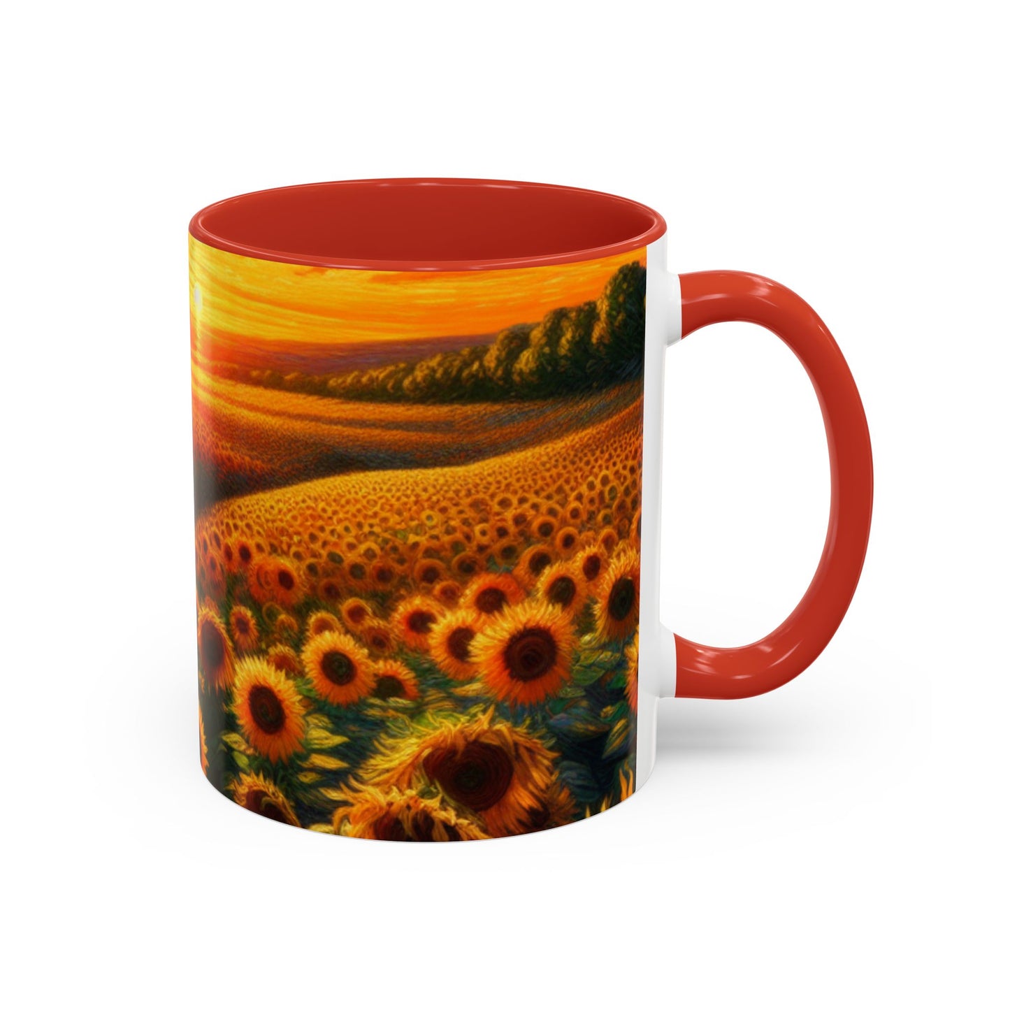 Sunset Whirl: Sunflower Symphony - Mugs