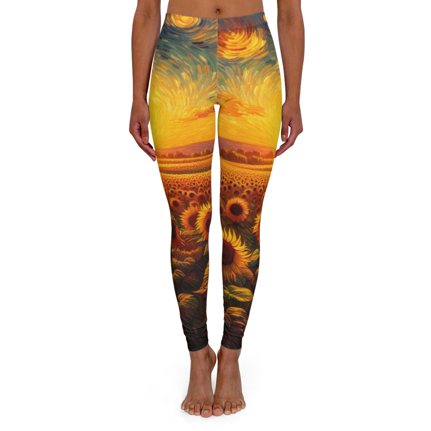Sunflower Serenade at Dusk - Leggings
