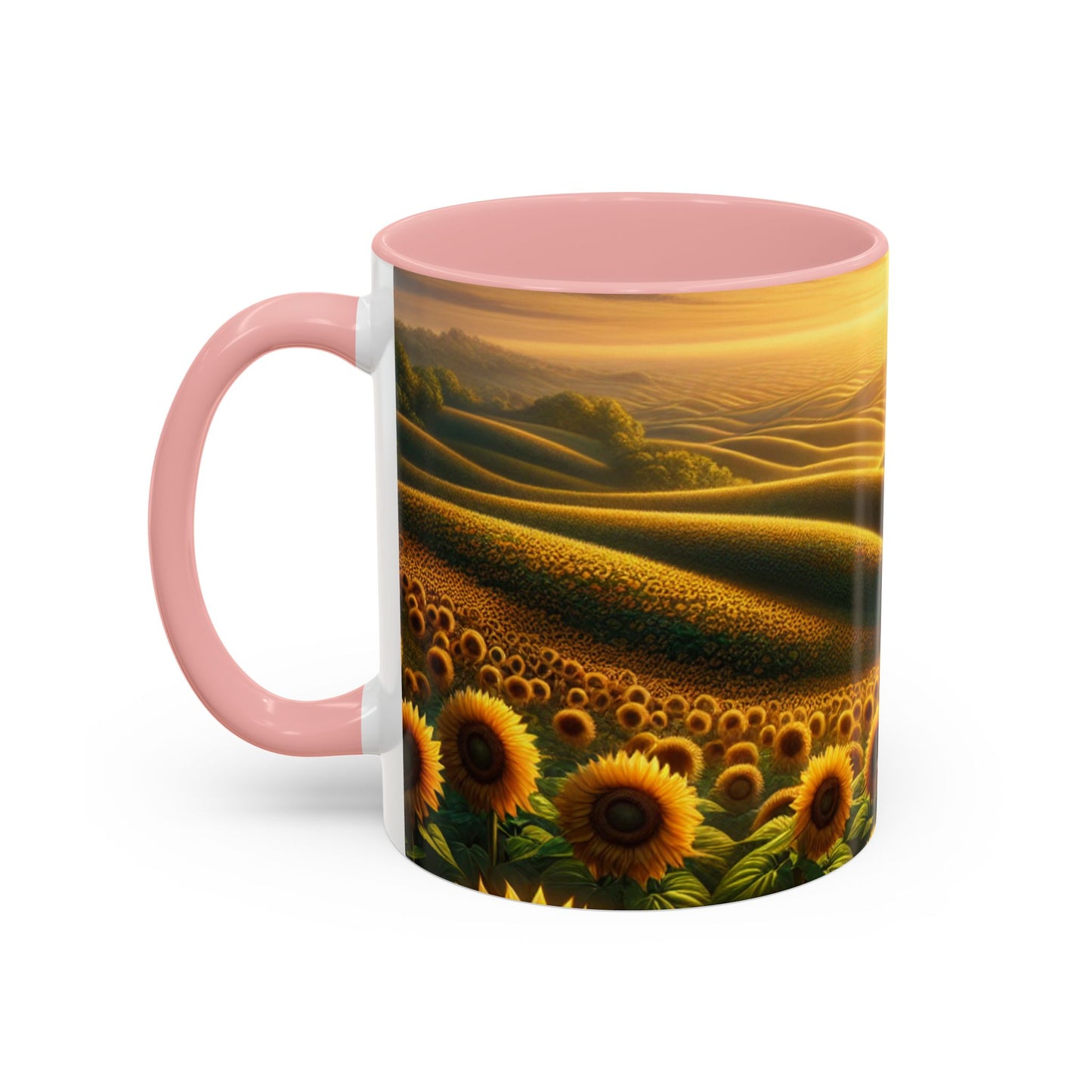 Golden Sunrise in the Sunflower Valleys - Mugs