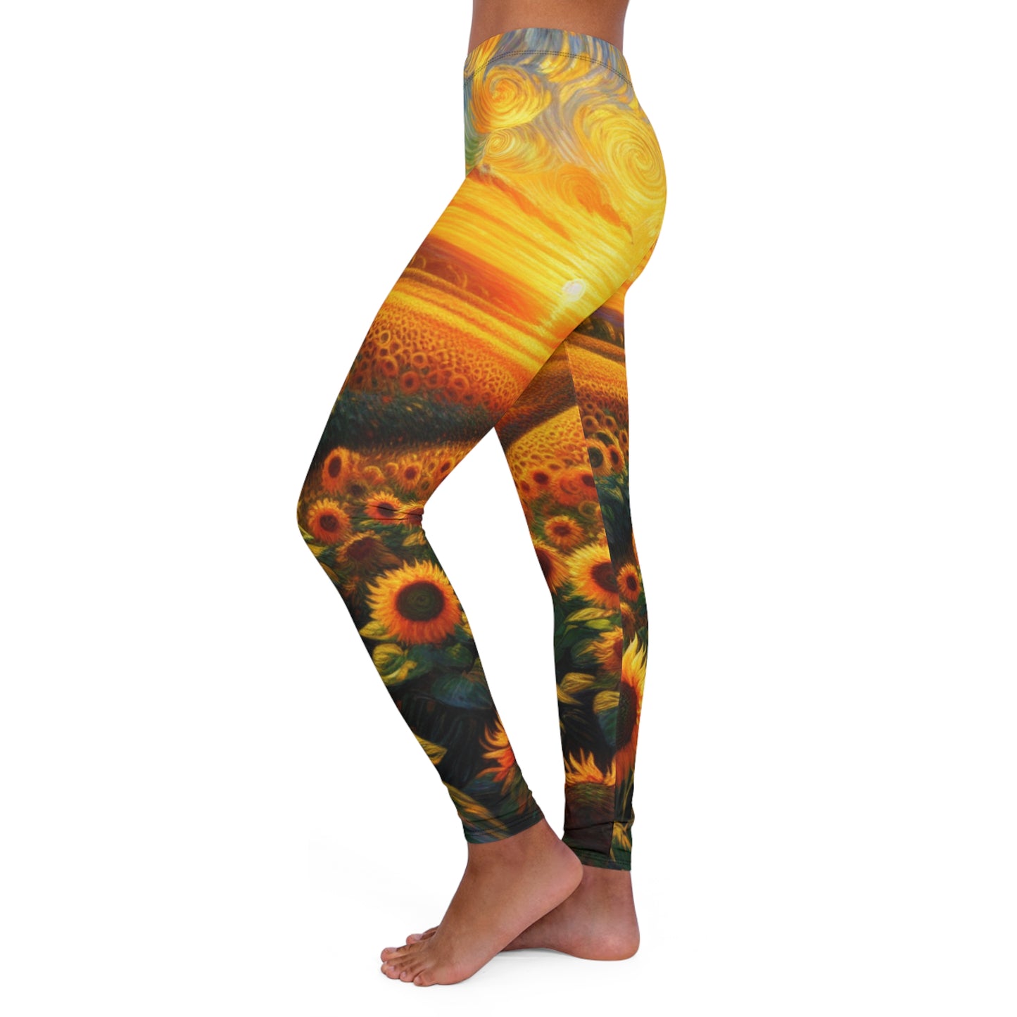 Sunset Whirl: Sunflower Symphony - Leggings