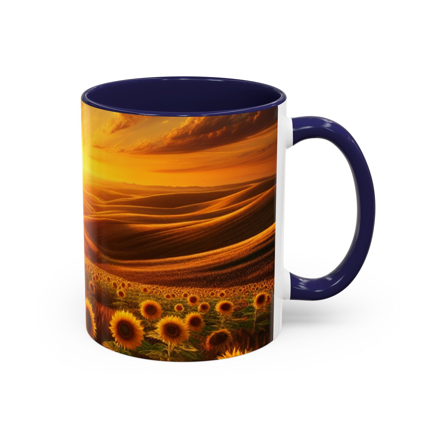 Sunset Serenade in Sunflower Valleys - Mugs