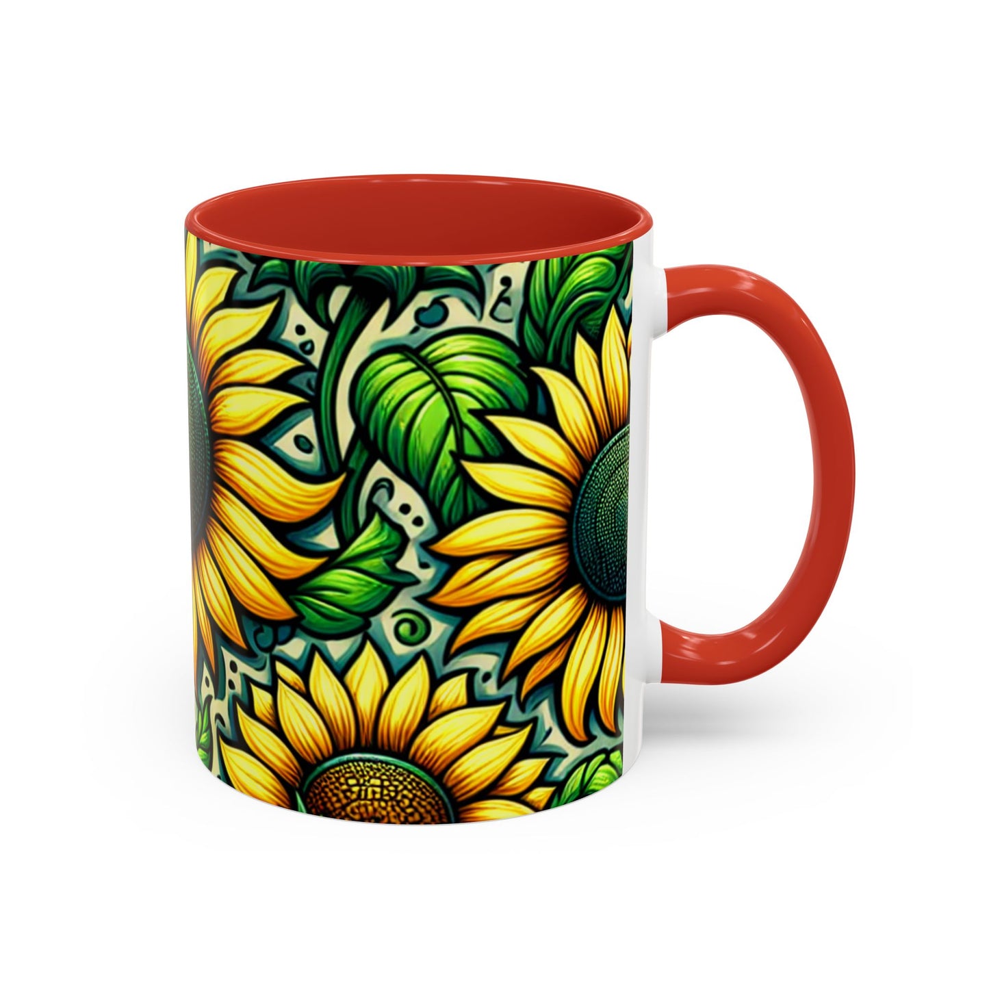 Verdant Helianthus Tapestry - Mugs