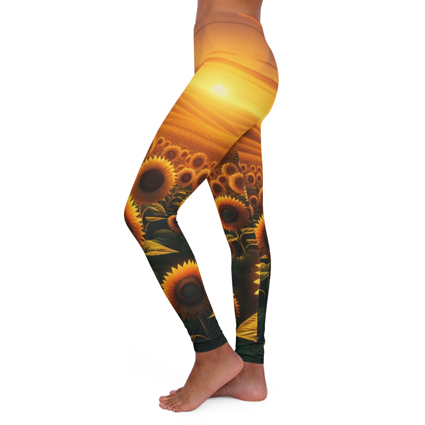 Amber Horizons Sunflower Field - Leggings