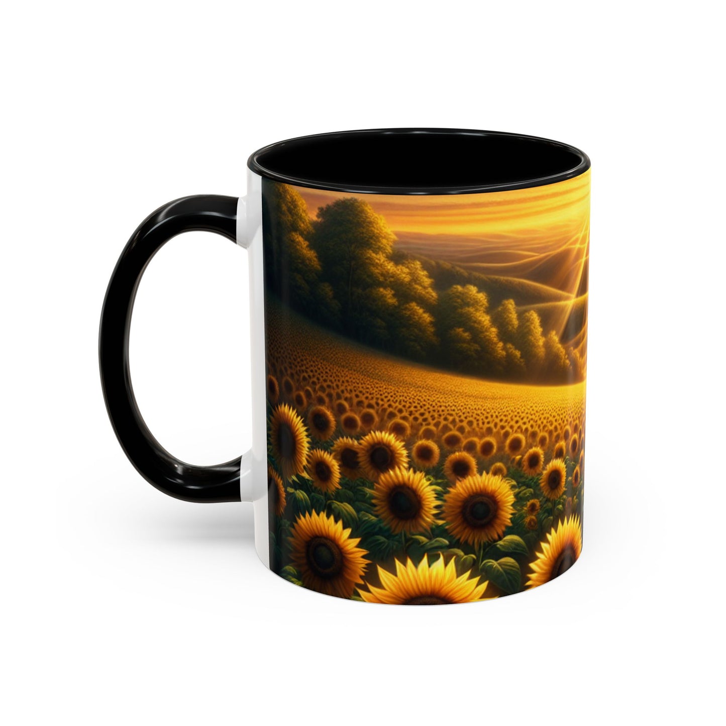 Amber Radiance Sunflower Seascape - Mugs