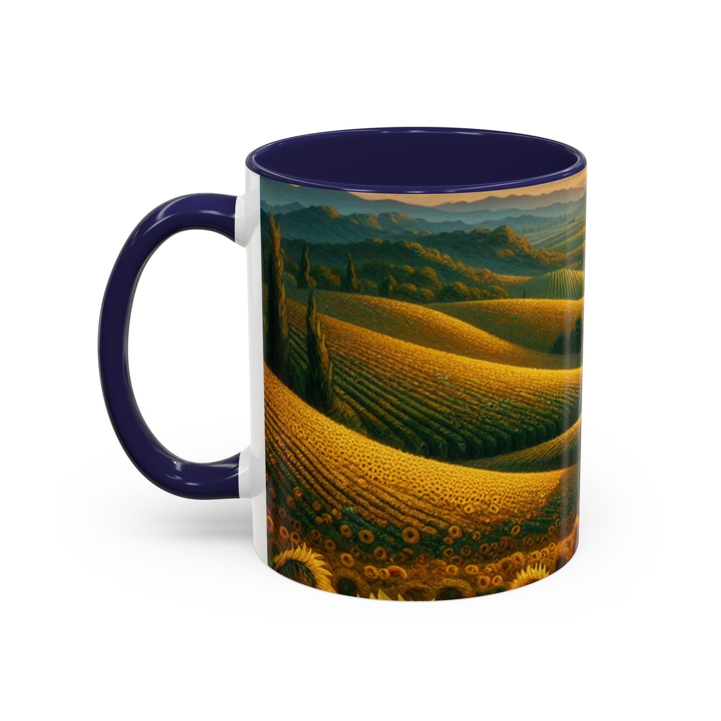 Golden Sunflower Fields at Dusk - Mugs