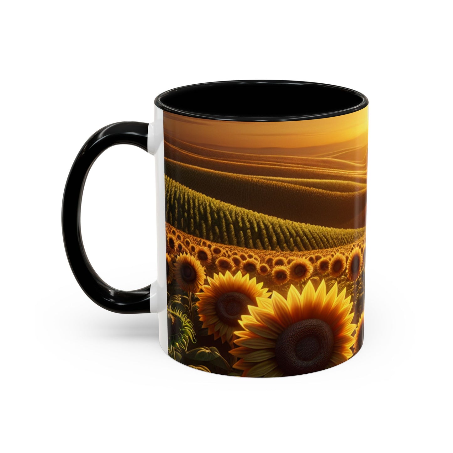 Golden Hour Sunflower Waves - Mugs