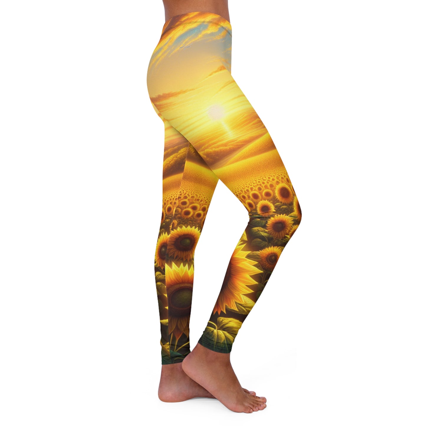 Sunset Serenade Sunflower Tapestry - Leggings