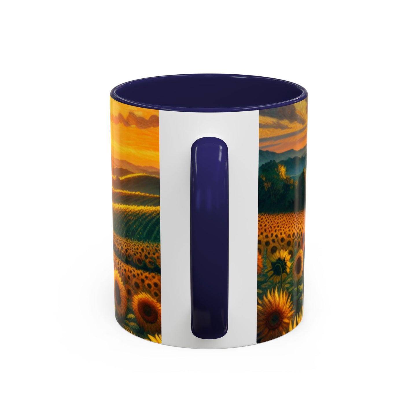Golden Sunrise Sunflower Fields - Mugs