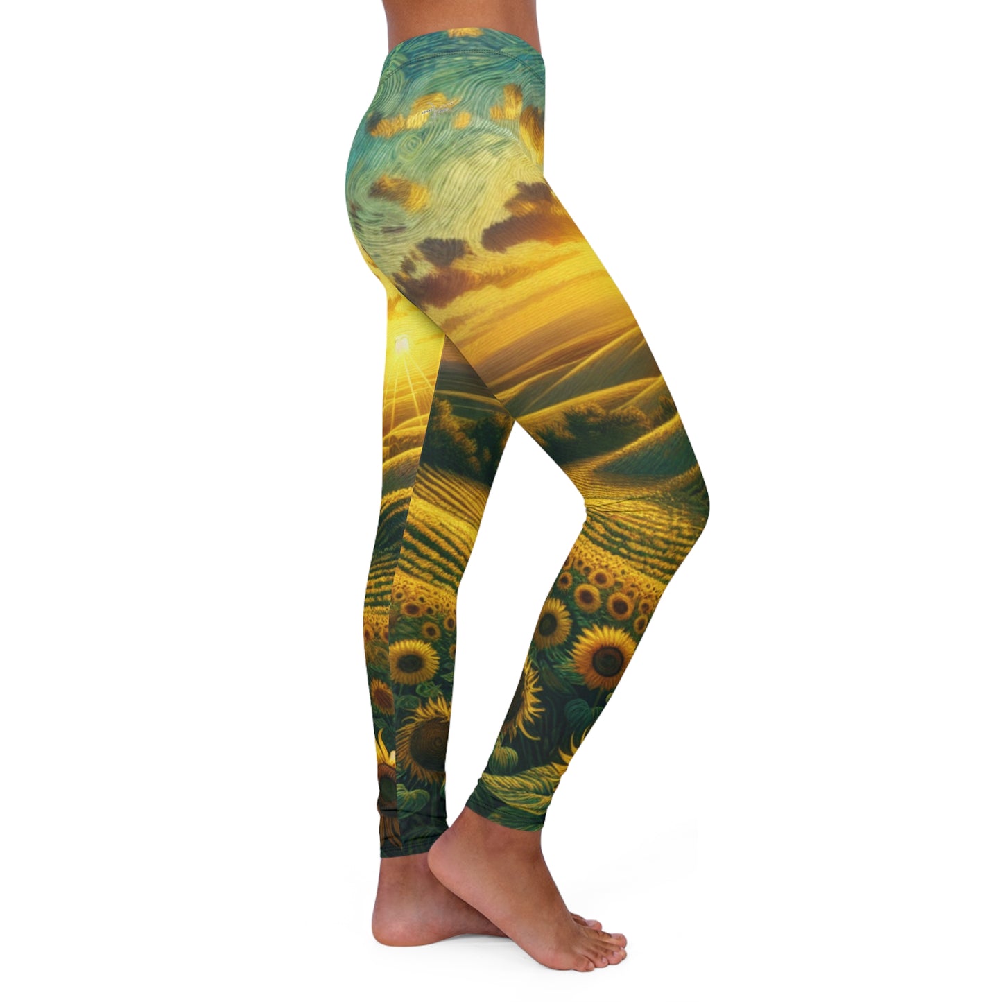Sunset Serenade in Sunflower Fields - Leggings