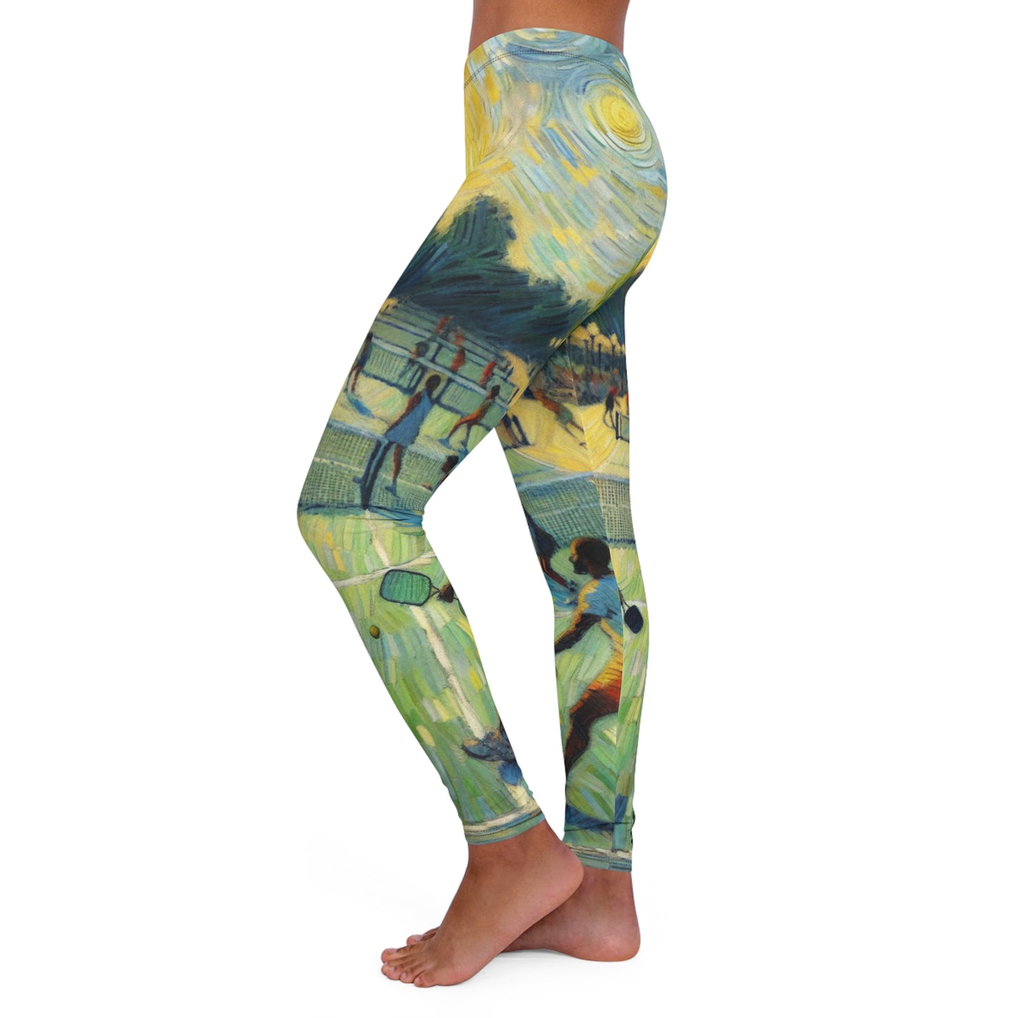 Starry Pickleball Court Whirl - Leggings