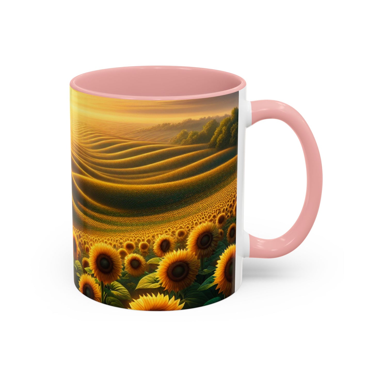 Golden Sunrise in the Sunflower Valleys - Mugs