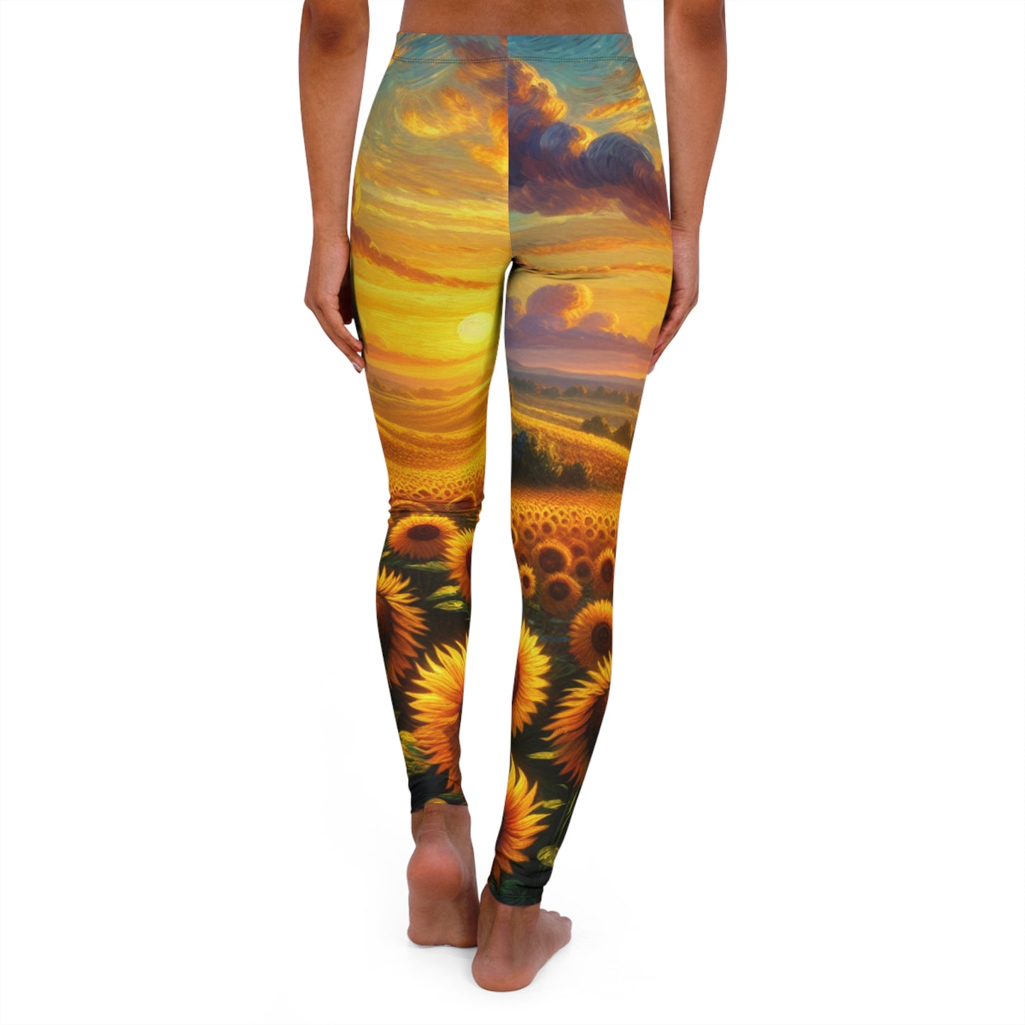 Sunset Serenade in Sunflower Fields - Leggings