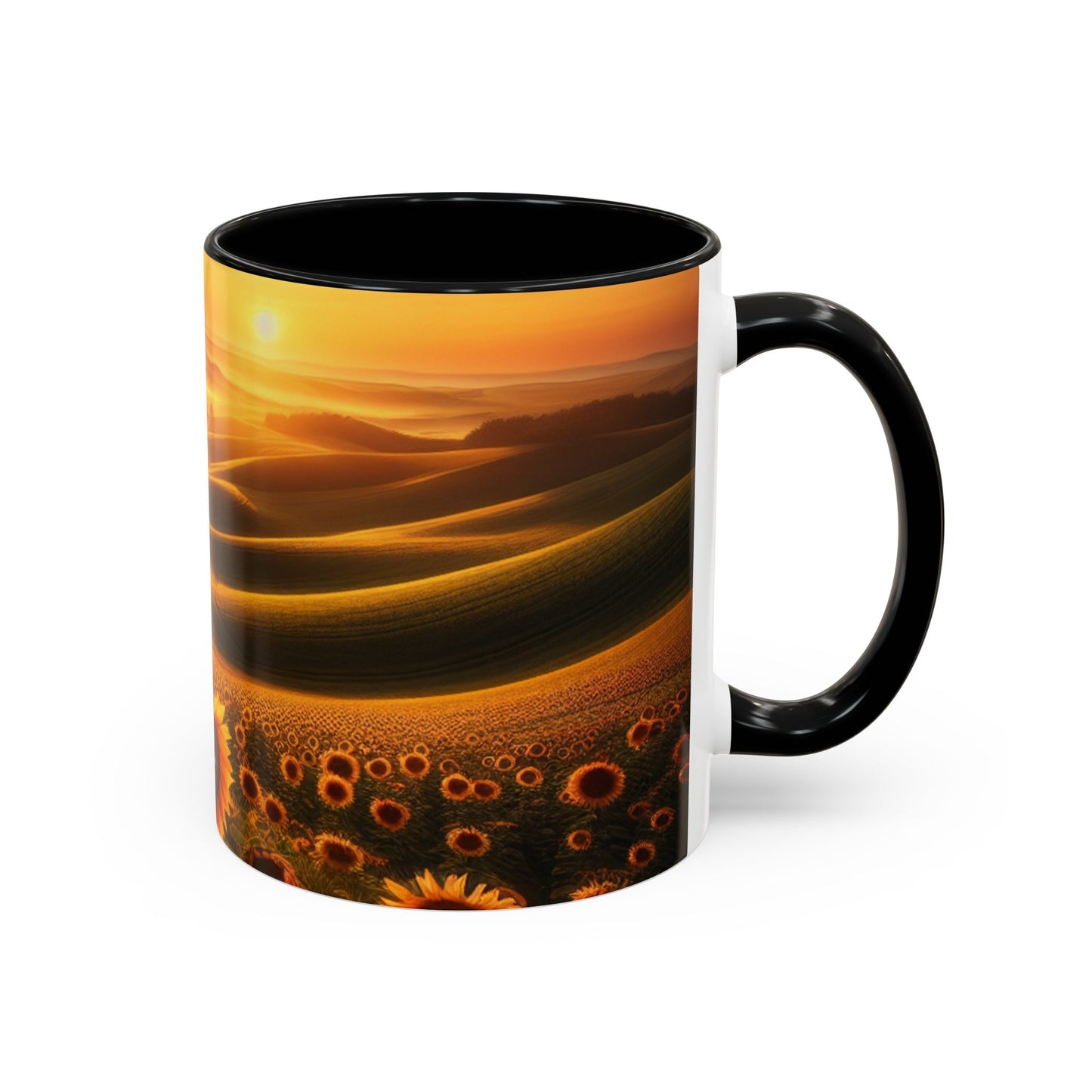 Golden Sunrise Sunflower Valleys - Mugs
