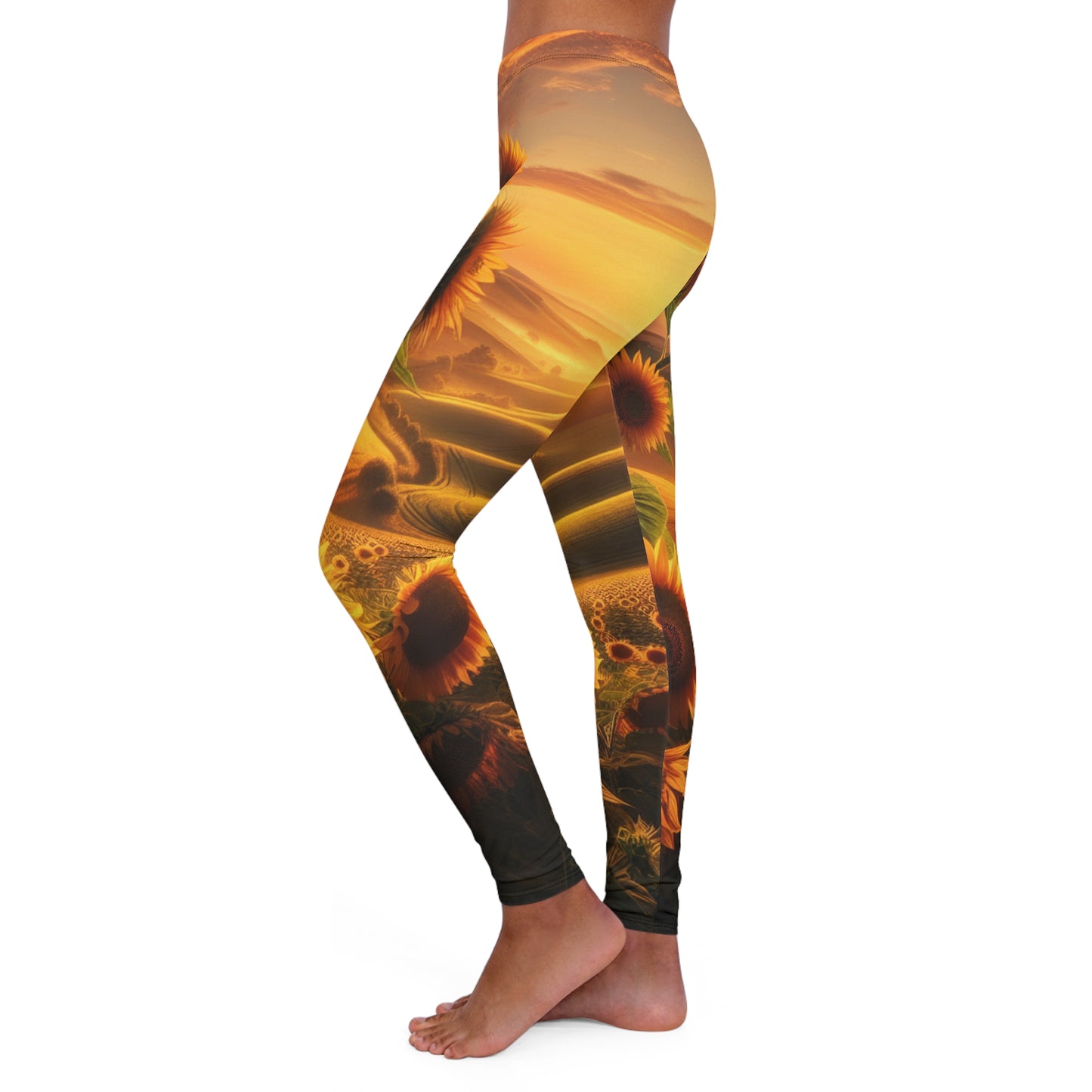 Golden Sunrise Sunflower Valleys - Leggings