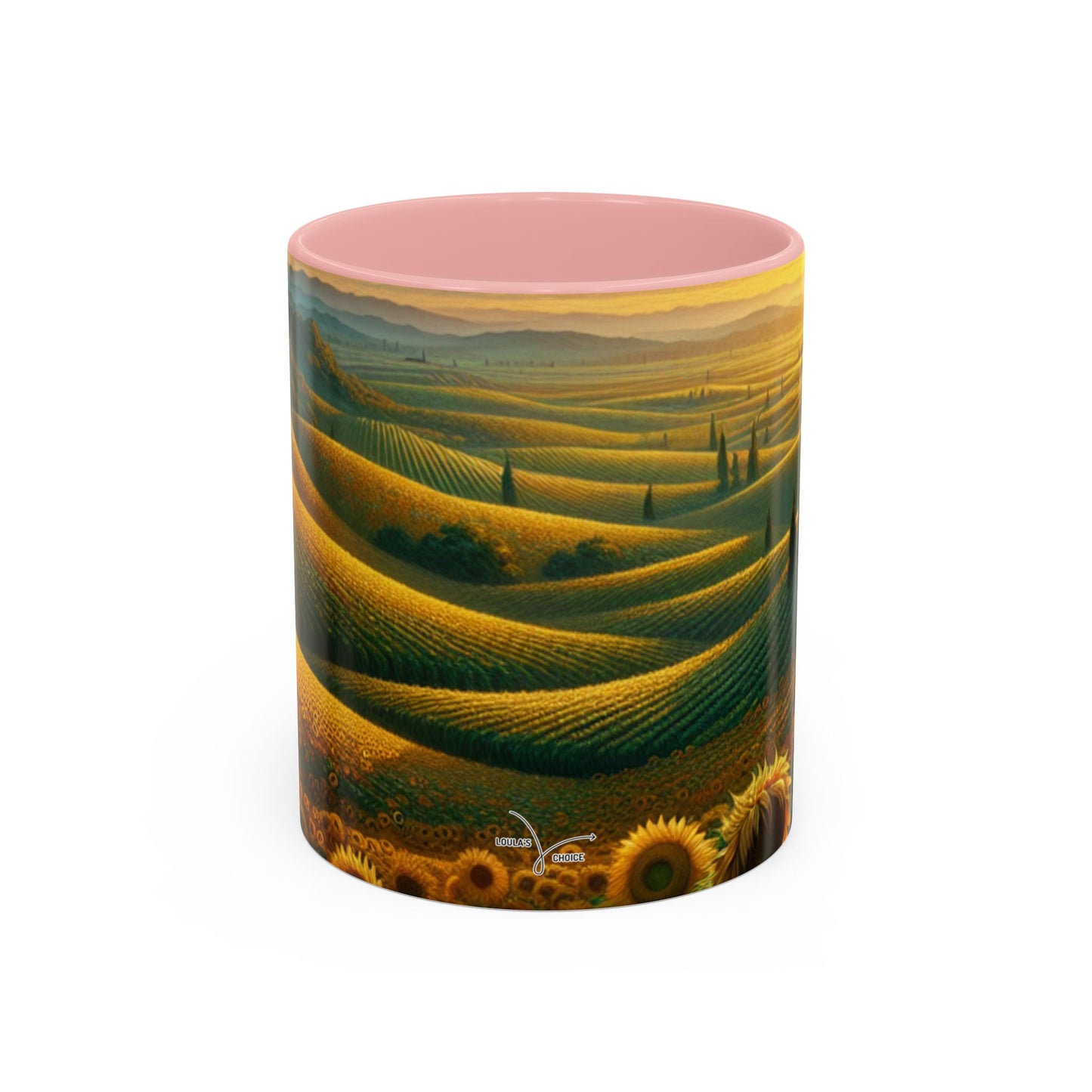 Golden Sunflower Fields at Dusk - Mugs