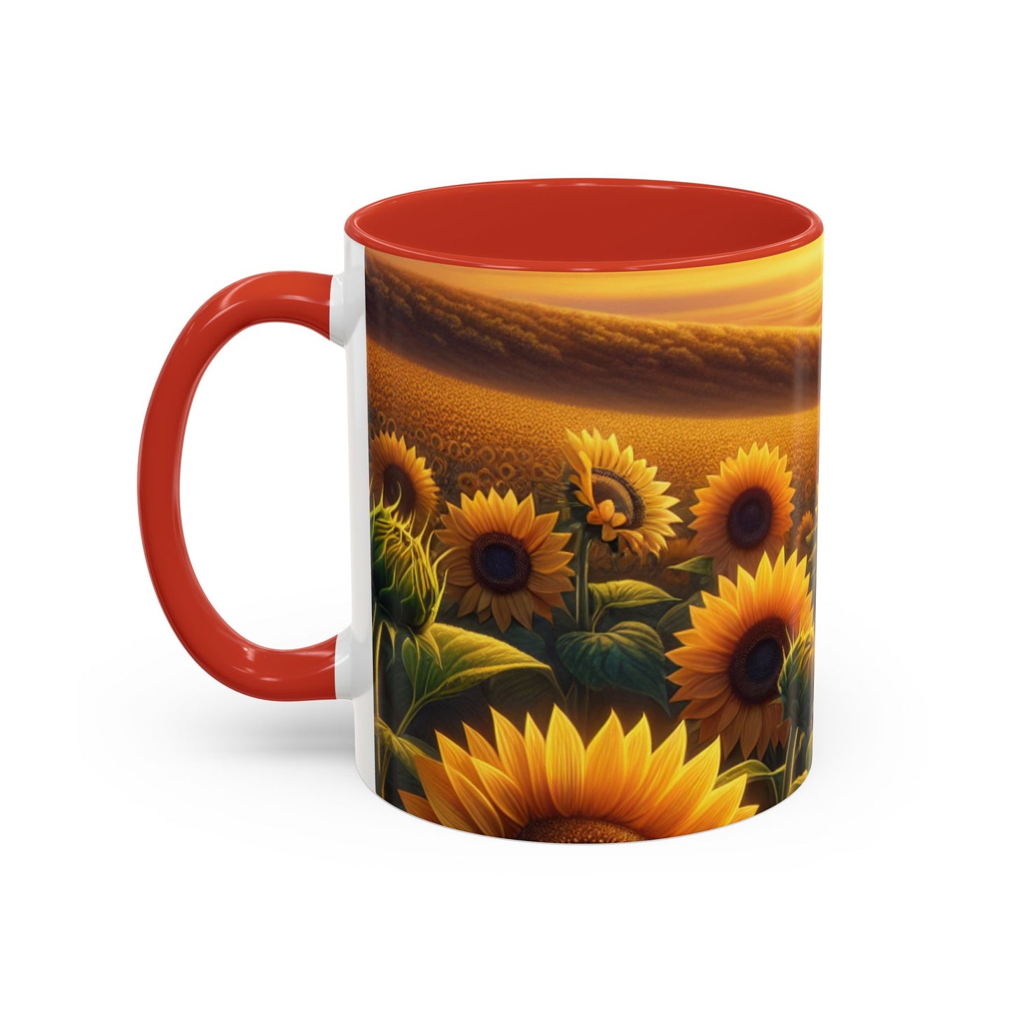 Amber Radiance Sunflower Fields - Mugs