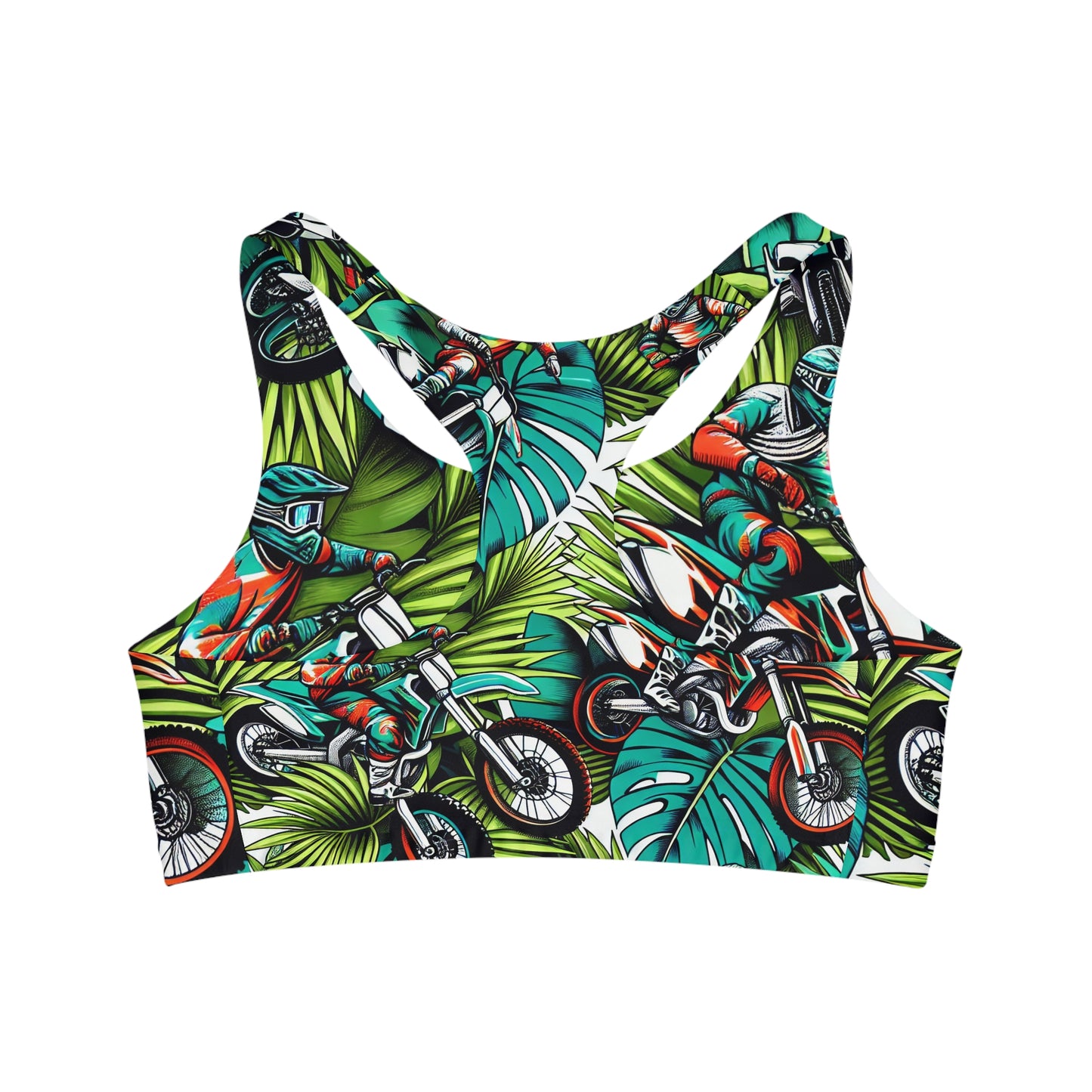 Tropical Moto Xplorer Pattern - Sports Bra