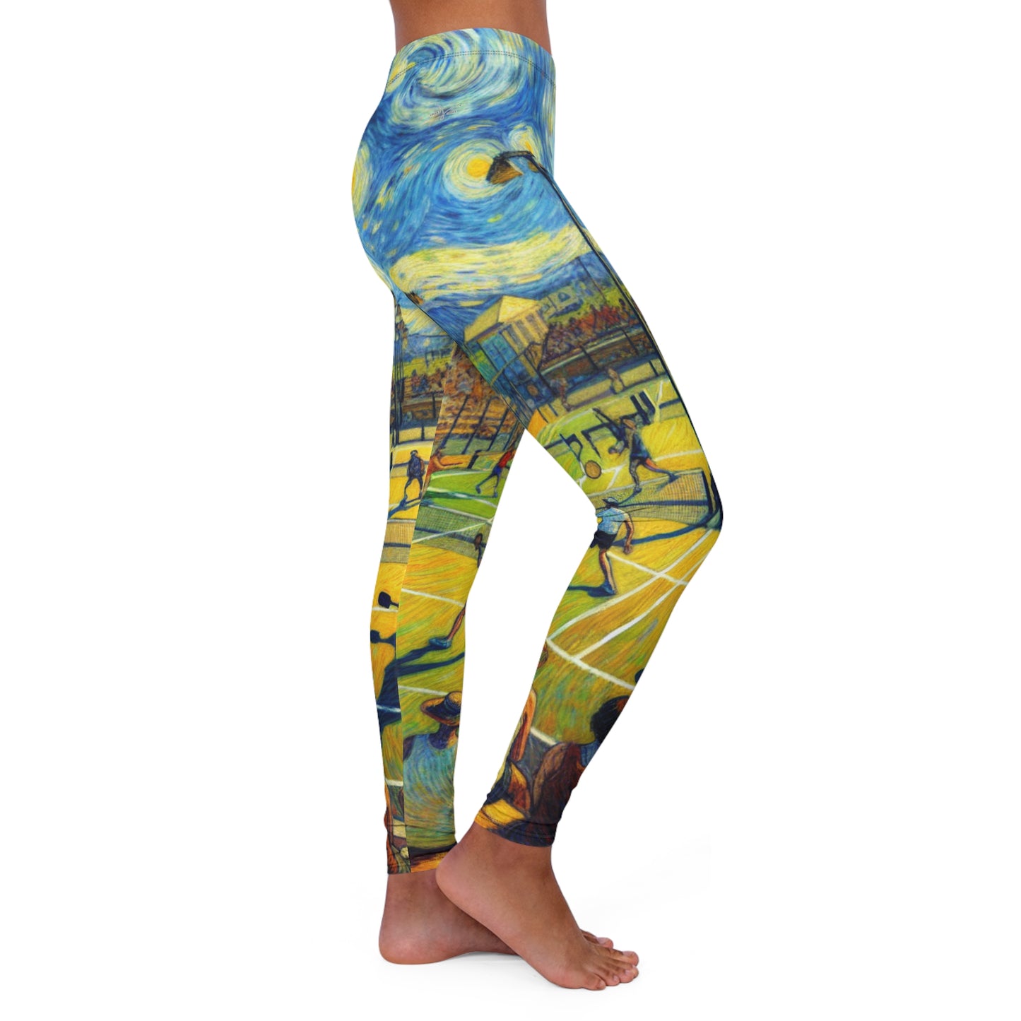Starry Tennis Night Whirls - Leggings