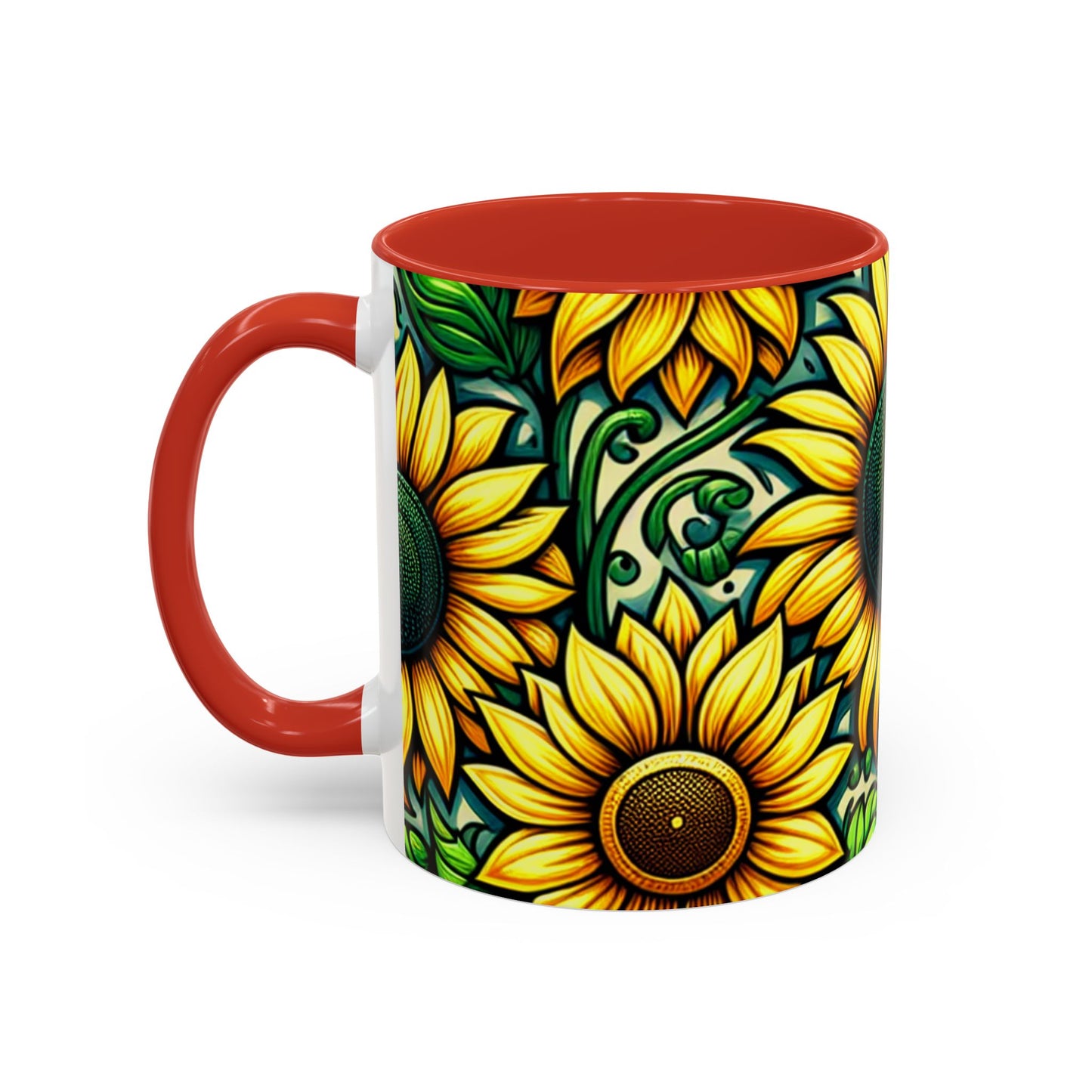 Verdant Helianthus Tapestry - Mugs